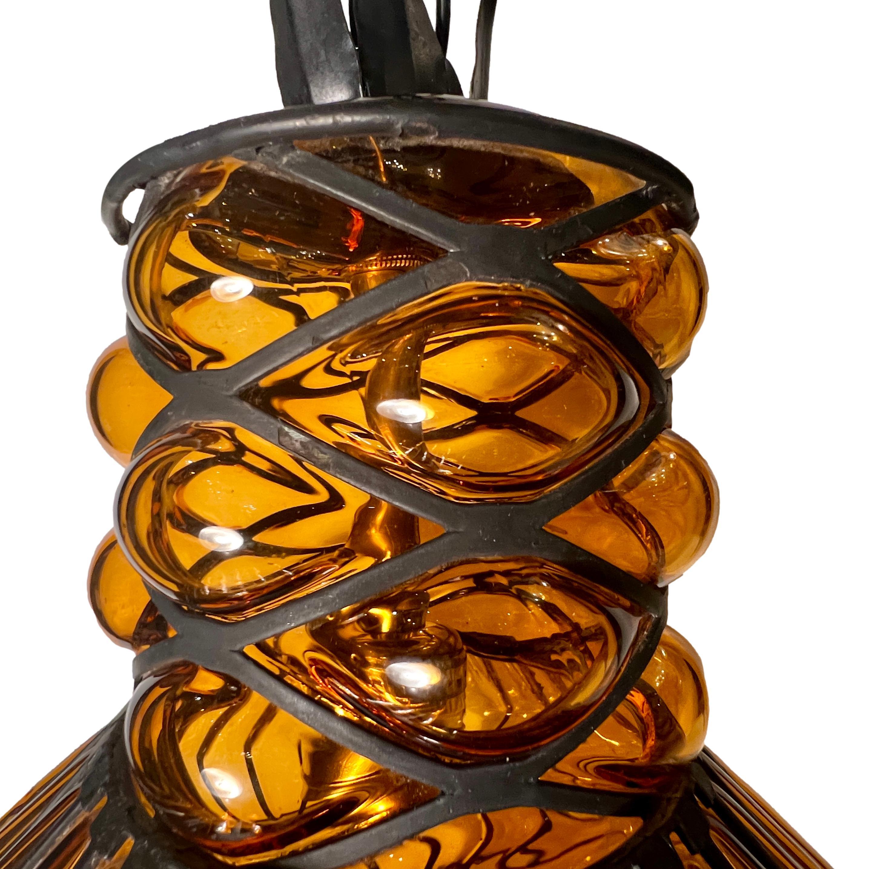 Italian Midcentury Blown Glass Lantern For Sale