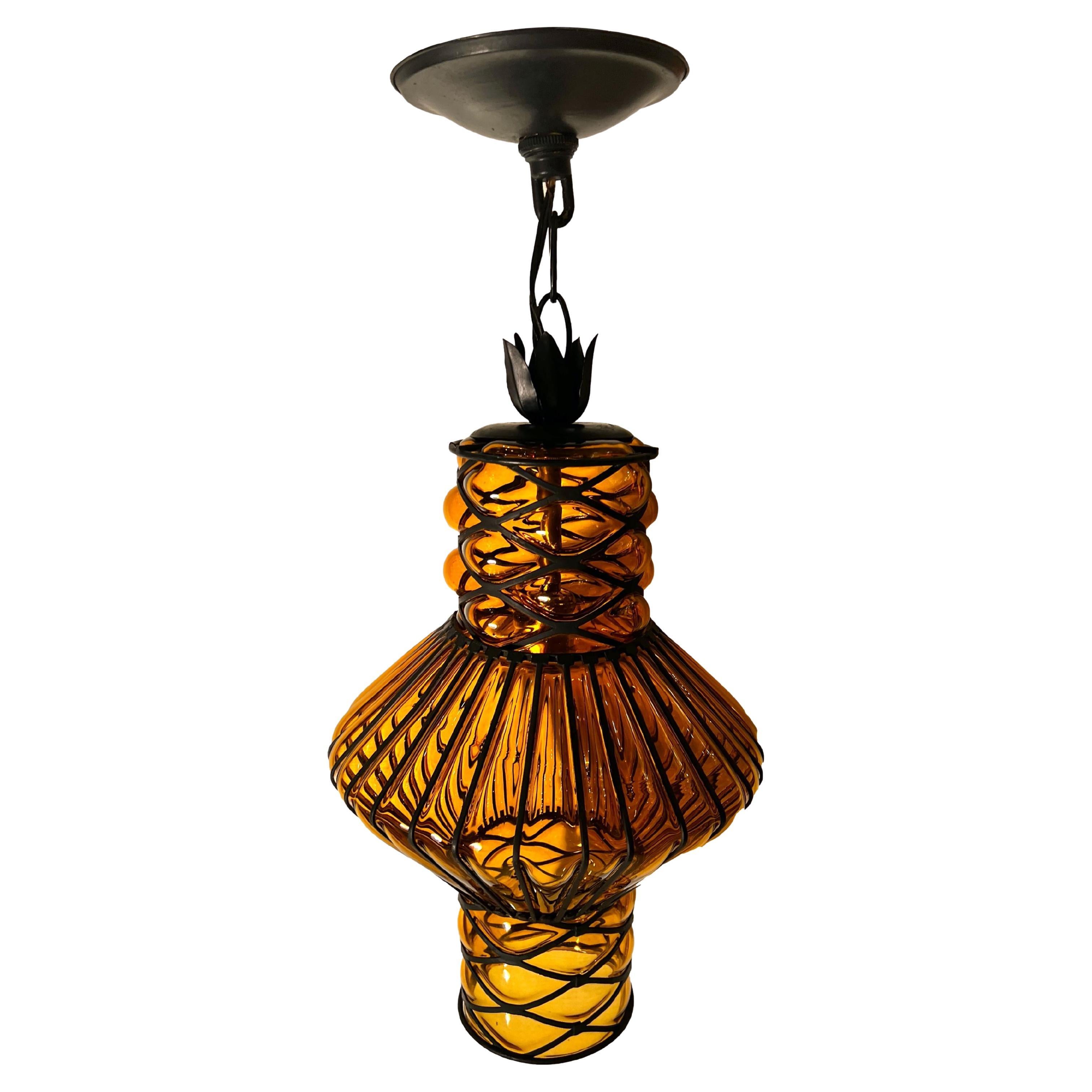 Midcentury Blown Glass Lantern