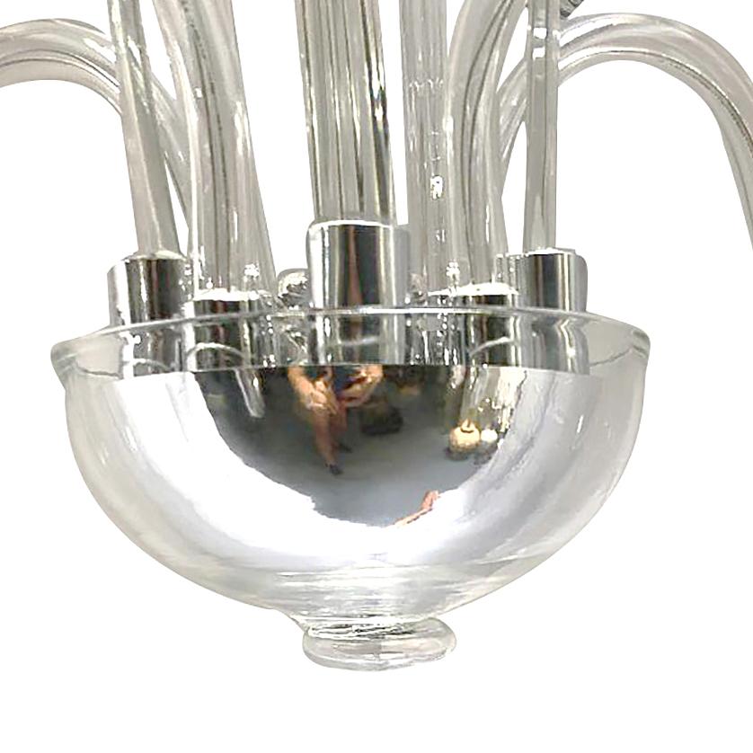 Mid-20th Century Midcentury Blown Glass Murano Chandelier For Sale