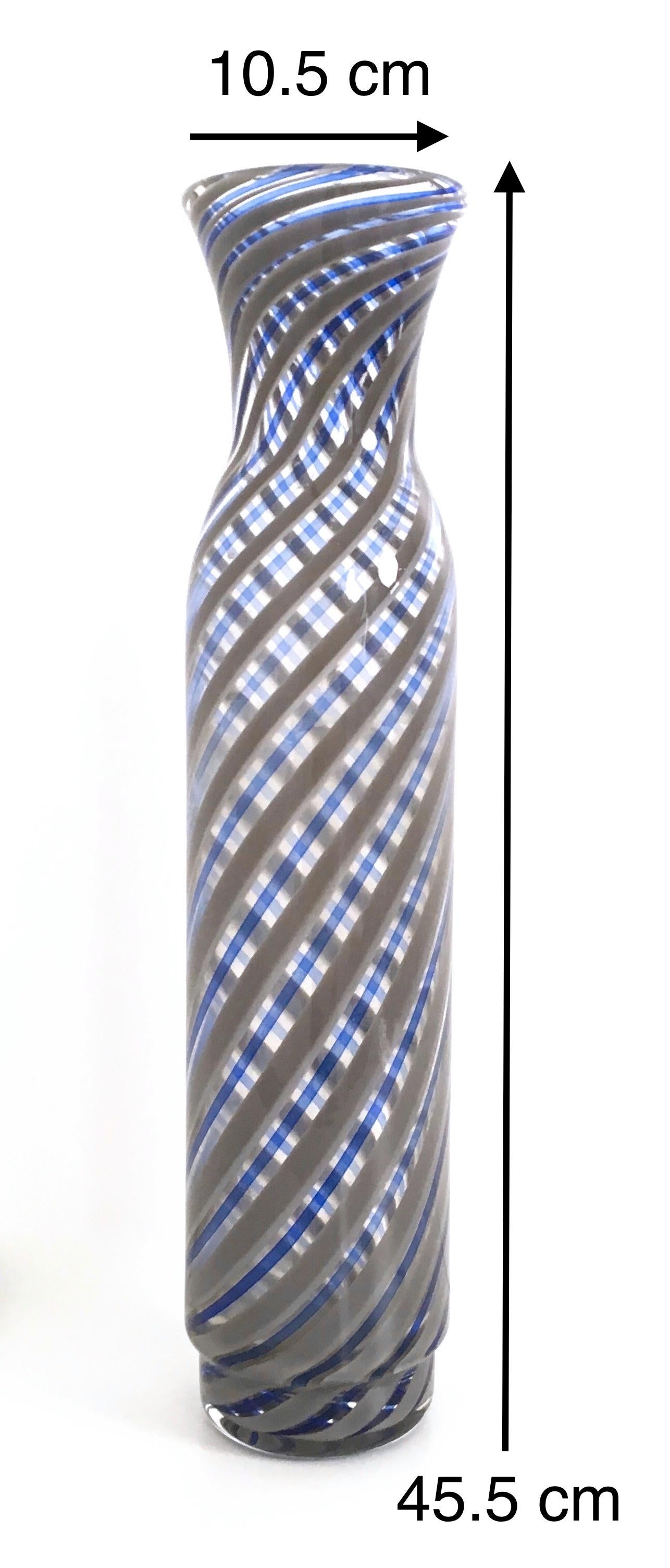 Mid-20th Century Midcentury Blue and Gray Murano Glass Vase, Italy, 1960s