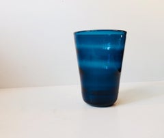 Jarrón de cristal azul Capri de Jacob E. Bang para Holmegaard, 1961