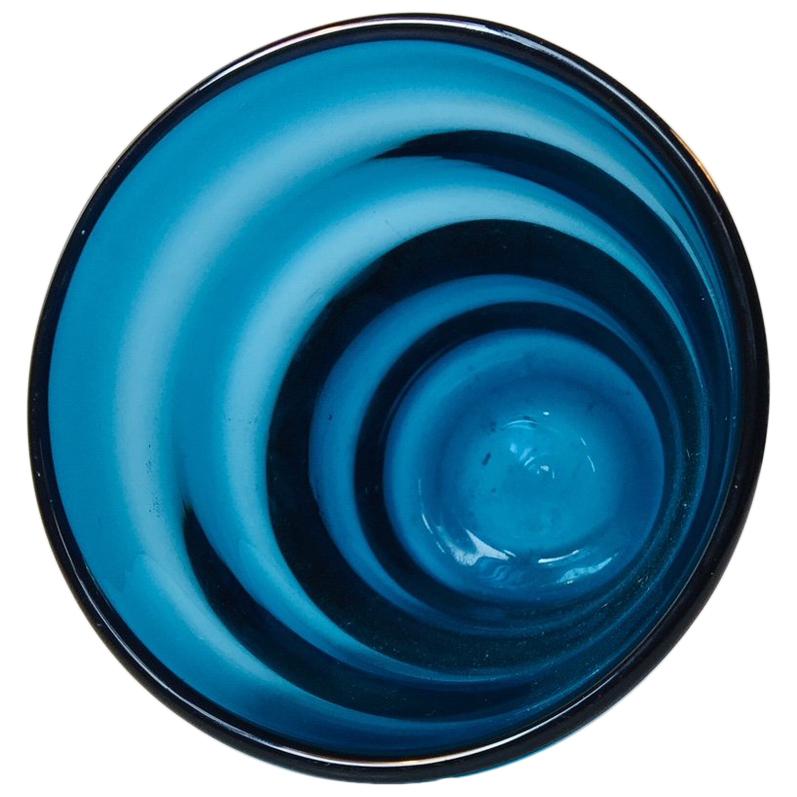 Midcentury Blue Capri Glass Vase by Jacob E. Bang for Holmegaard, 1961