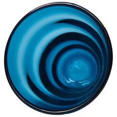 Vase Capri bleu du milieu du siècle dernier par Jacob E. Bang pour Holmegaard, 1961