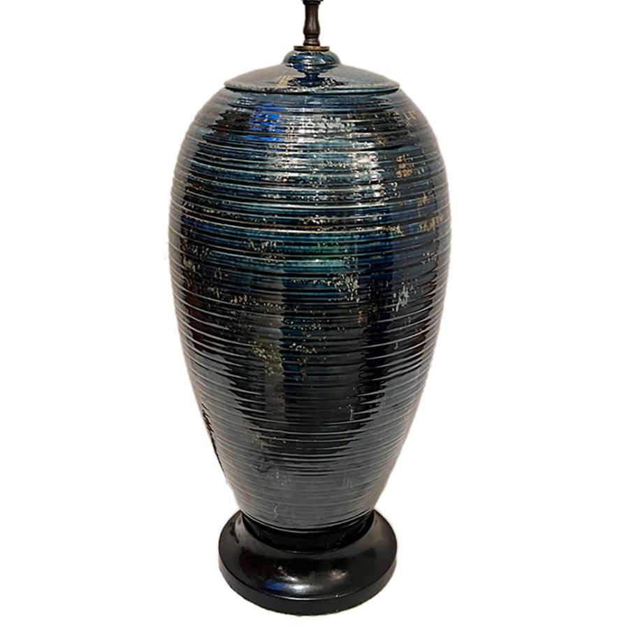 Lampes en céramique italienne des années 1950, de couleur bleue et sarcelle.

Mesures :
Hauteur du corps : 20.75