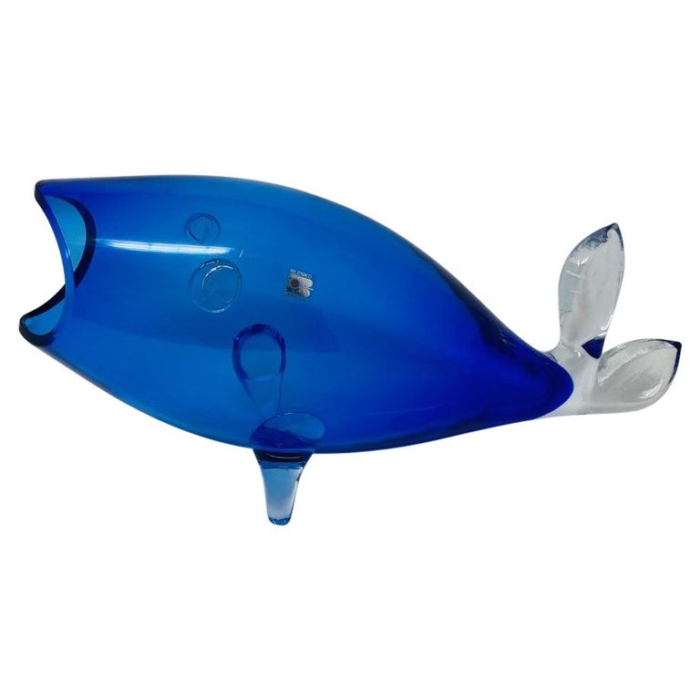Midcentury Blue Glass Fish Vase by Blenko at 1stDibs blenko fish vase