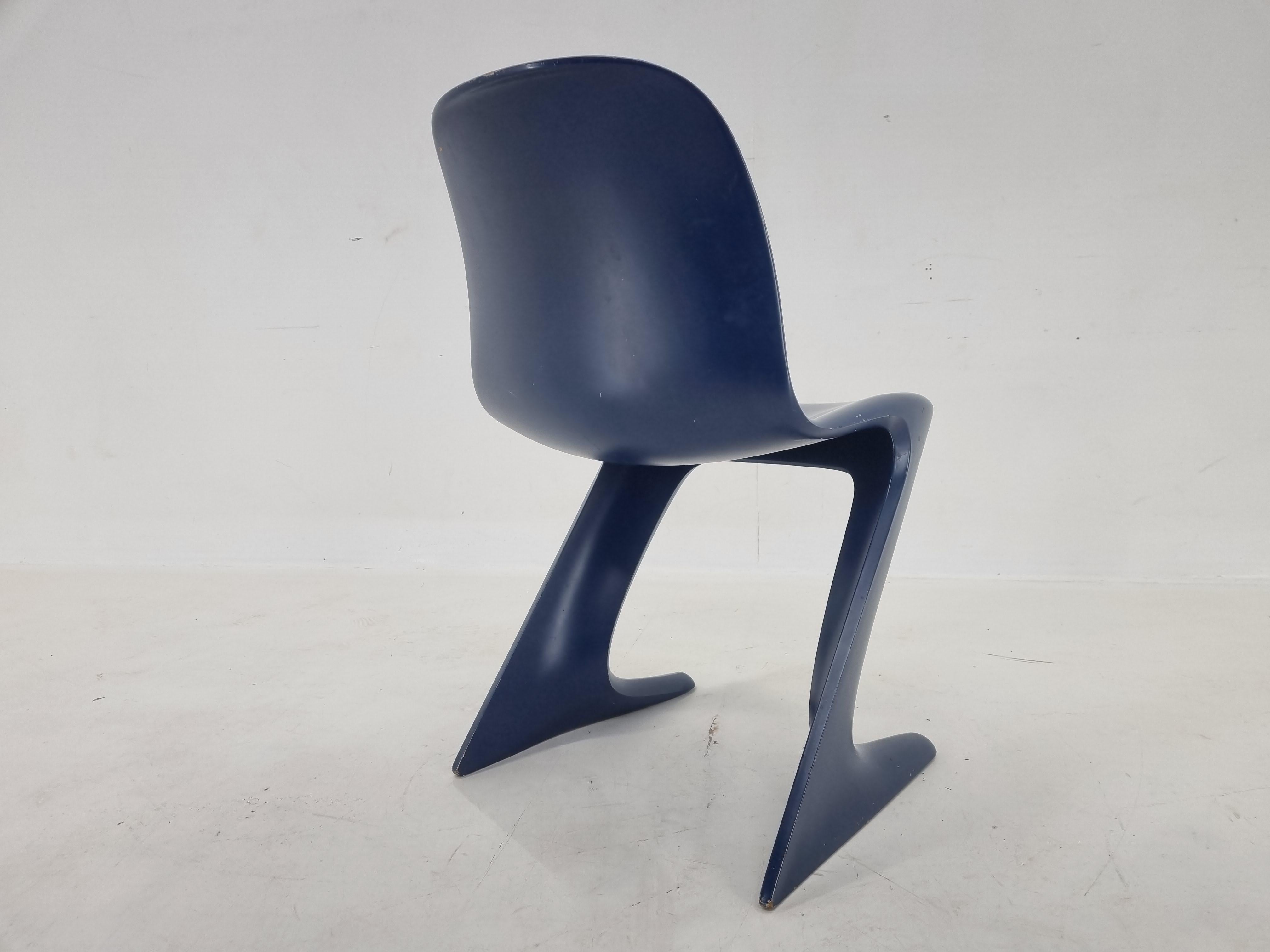 Mid-20th Century Midcentury Blue Kangaroo Chair Designed by Ernst Moeckl, Germany, 1960s For Sale