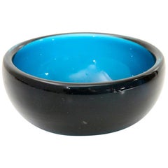 venni glass Midcentury Blue Murano Glass Bowl by Venni, 1960s