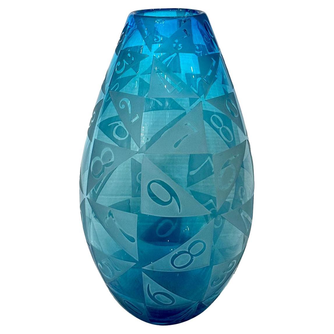 Vaso "Numeri" blu di metà secolo in vendita