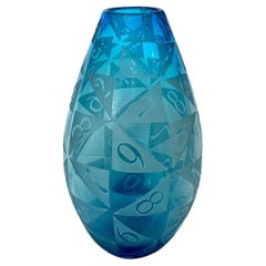 Midcentury Blue "Numbers" Vase