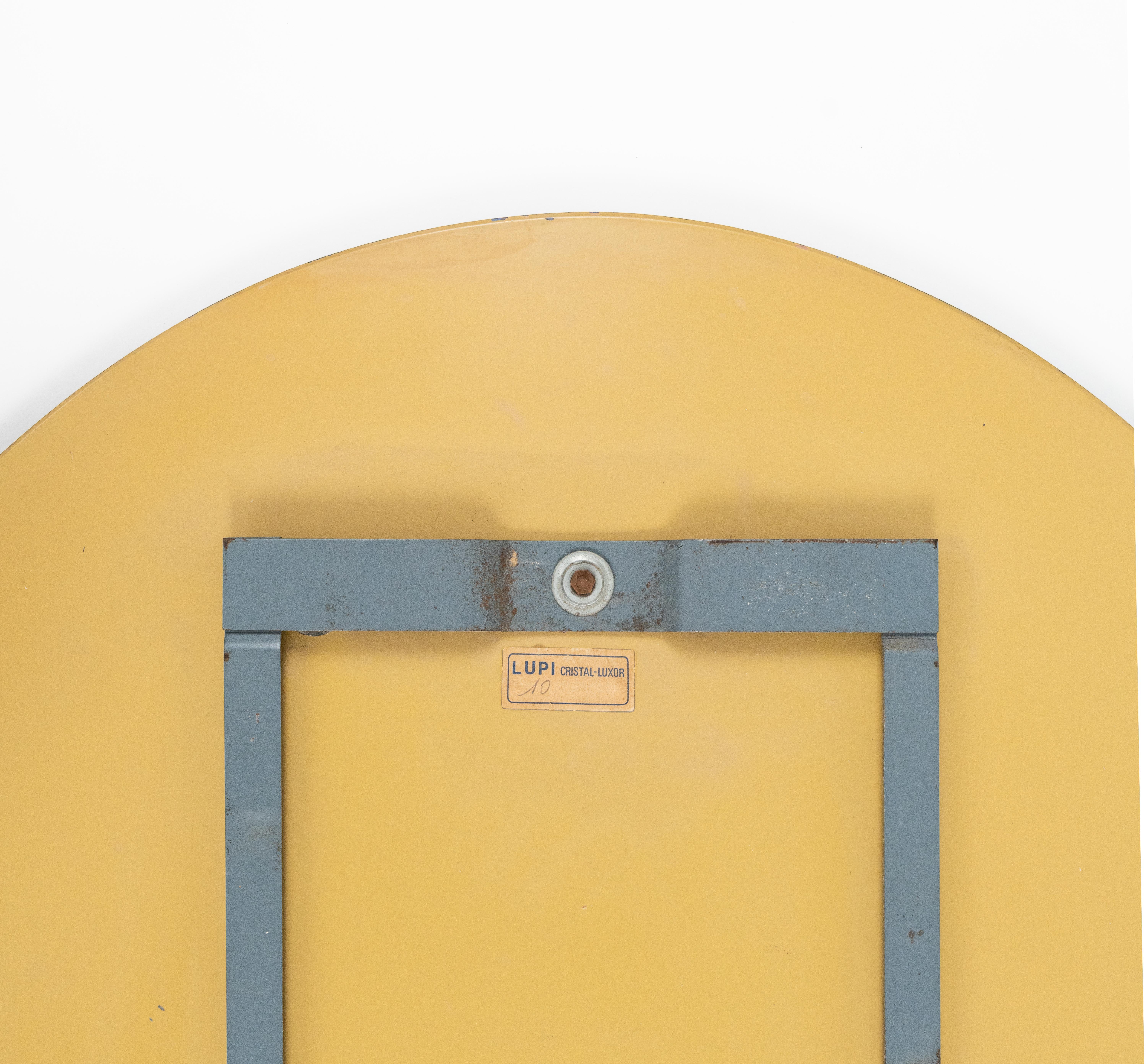 Midcentury Blue Oval Wall Mirror by Antonio Lupi for Cristal Luxor, Italy 1960s For Sale 4