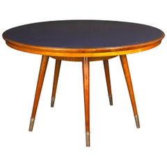 Table de salle à manger ou table basse à plateau bleu du milieu du siècle dernier dans le style de Gio Ponti