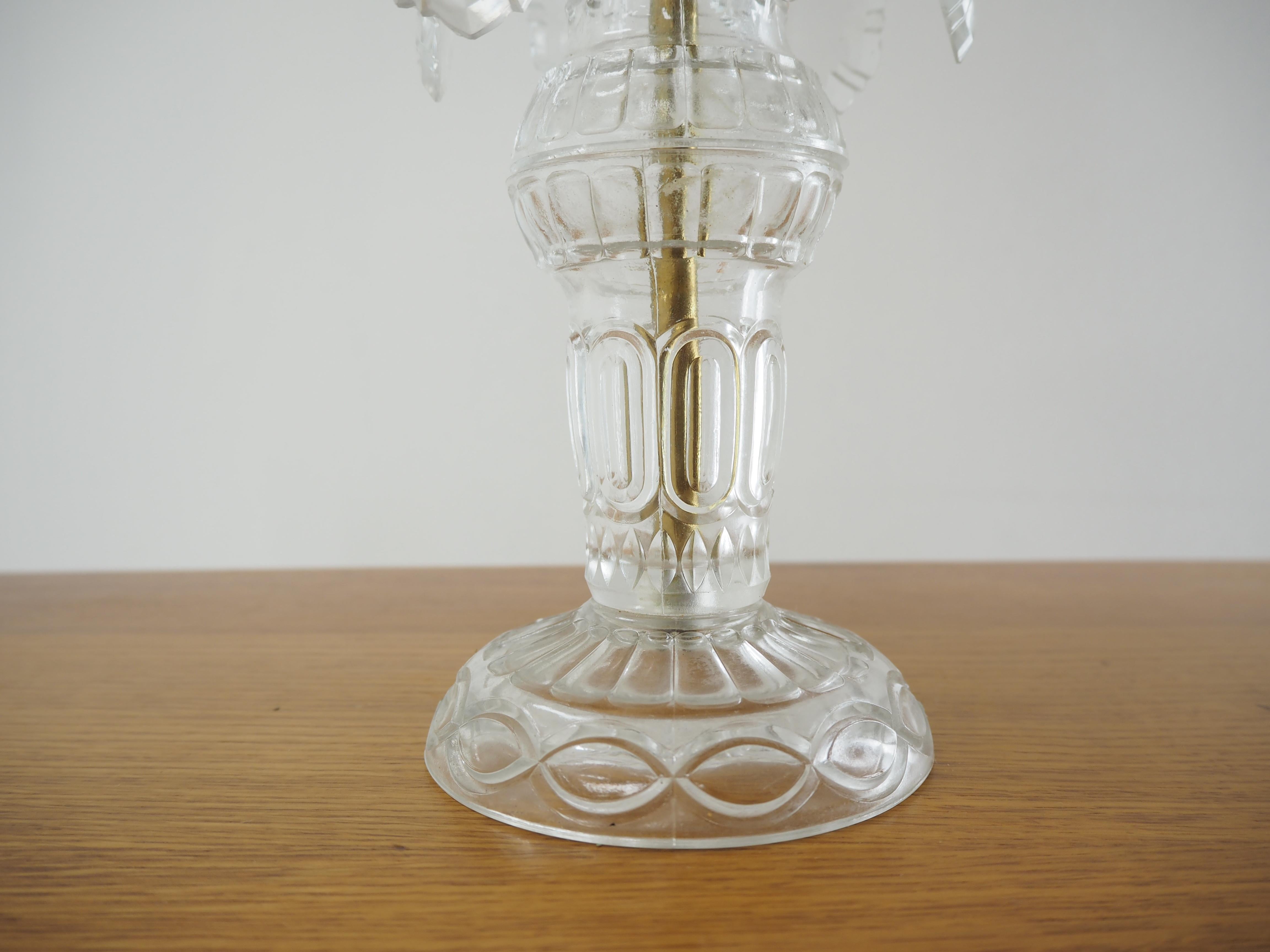 Glass Midcentury Bohemia Crystal Candleholder, 1960s