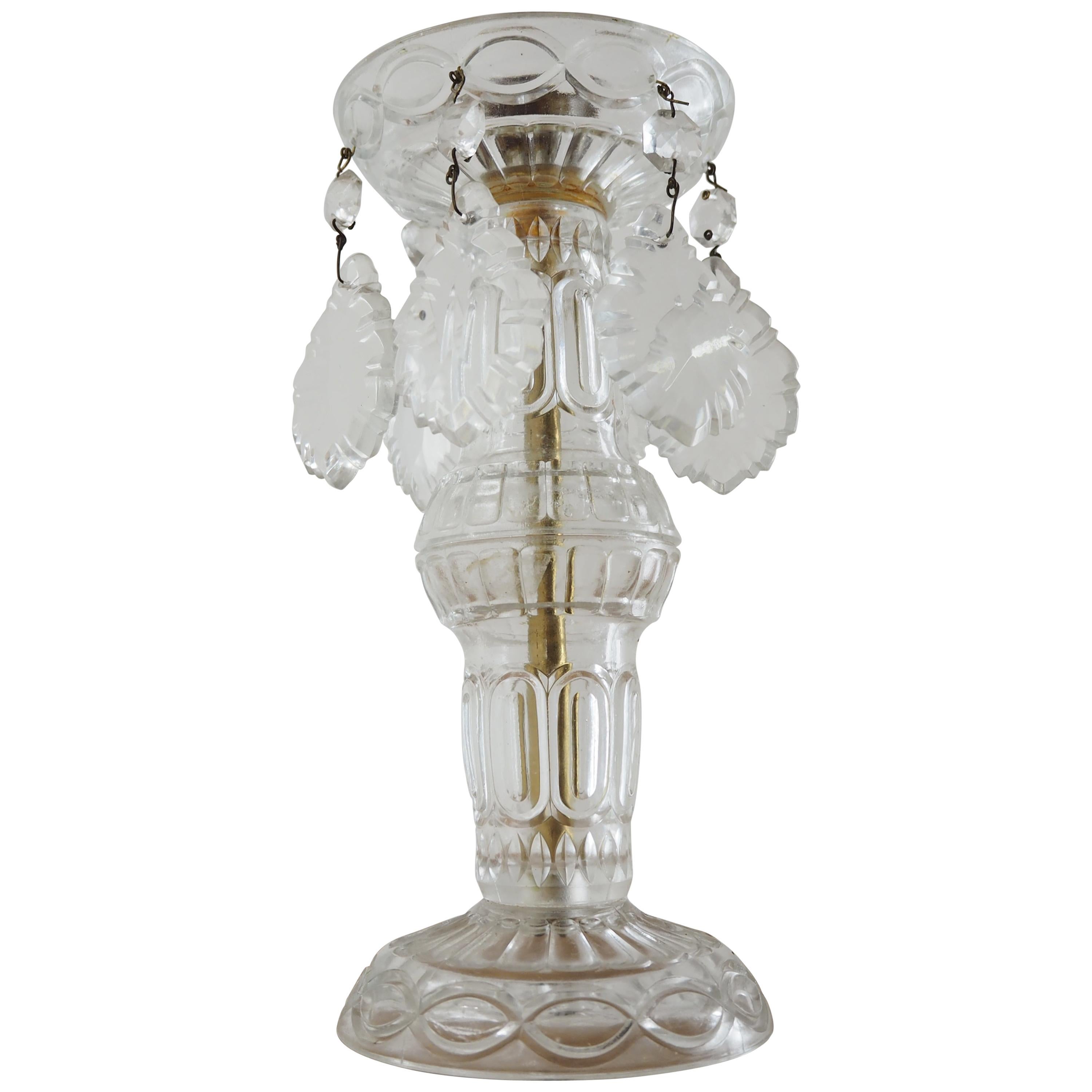 Midcentury Bohemia Crystal Candleholder, 1960s
