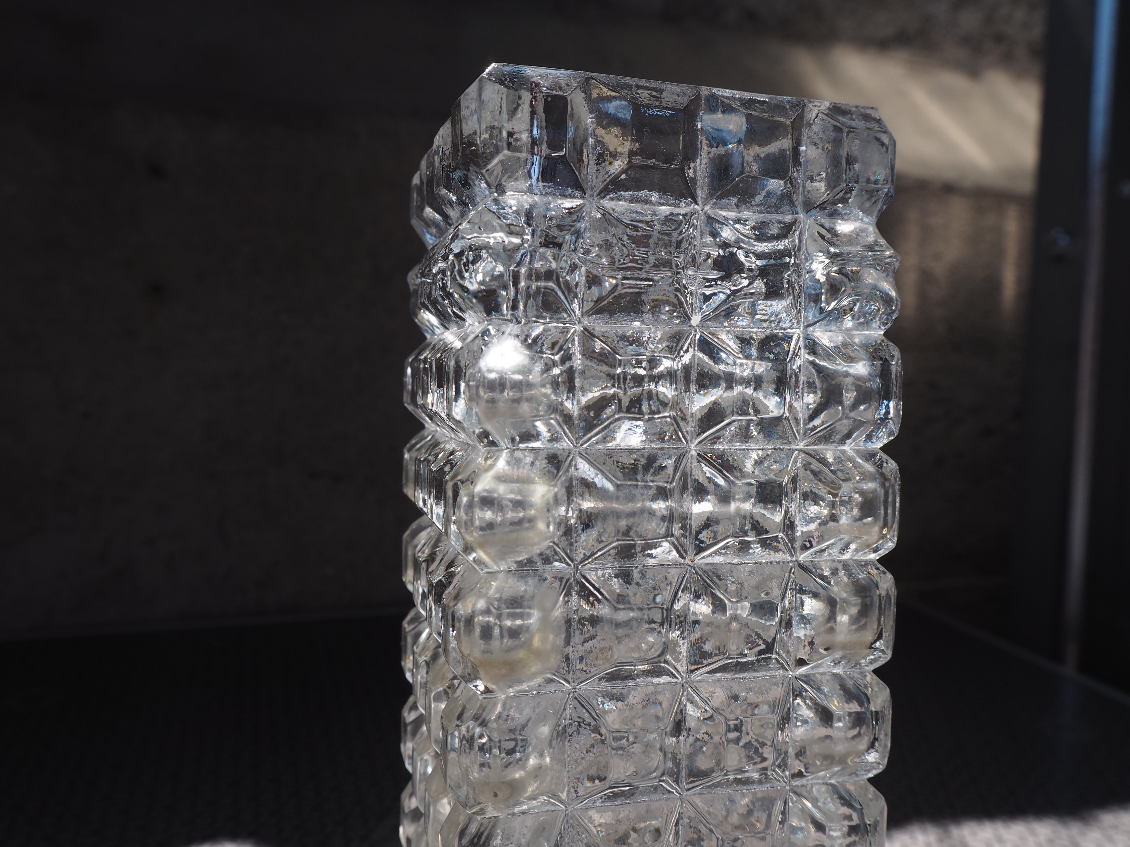 Midcentury Bohemia Glass Vase, 1960s For Sale 3