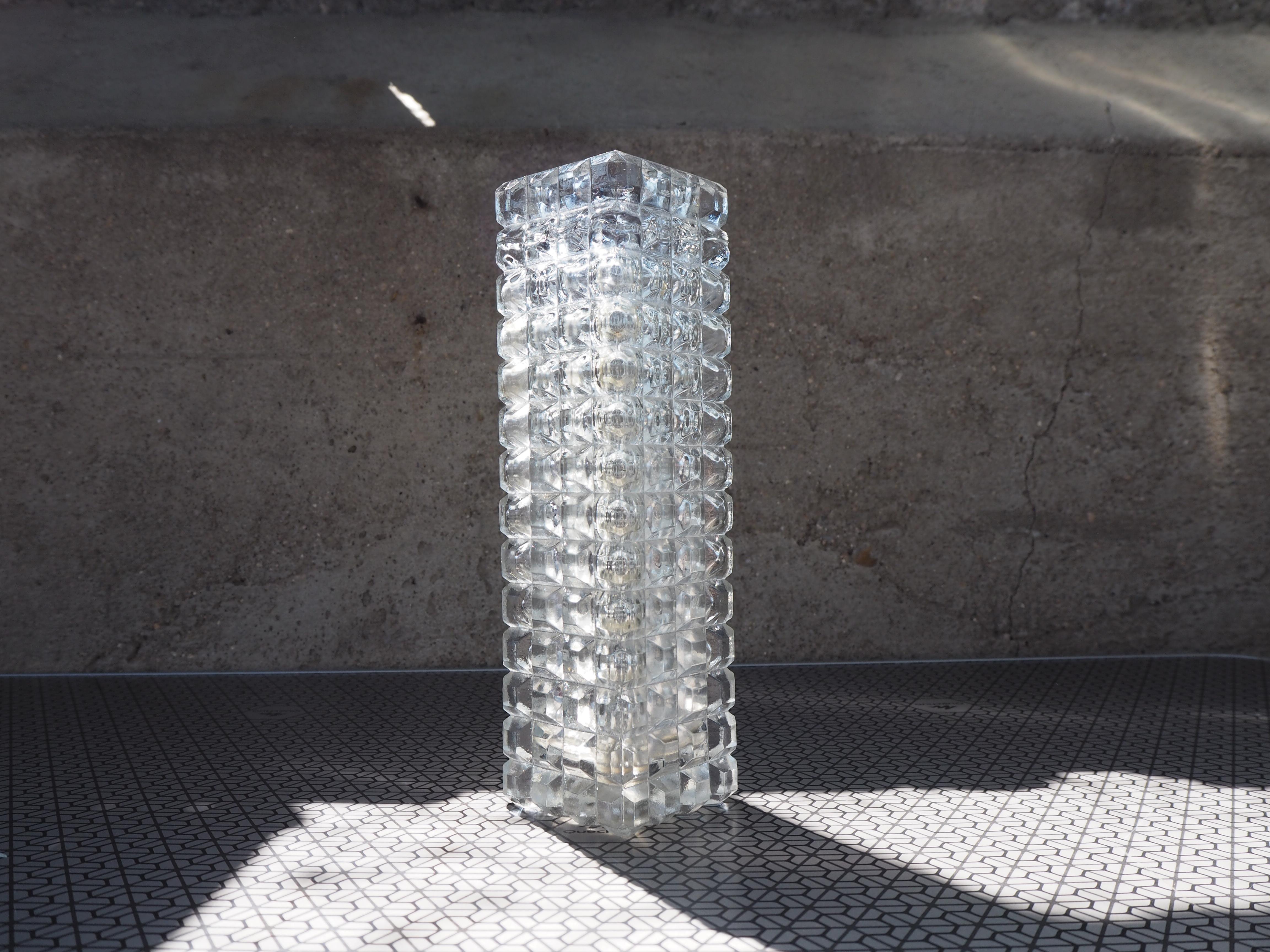 European Midcentury Bohemia Glass Vase, 1960s For Sale