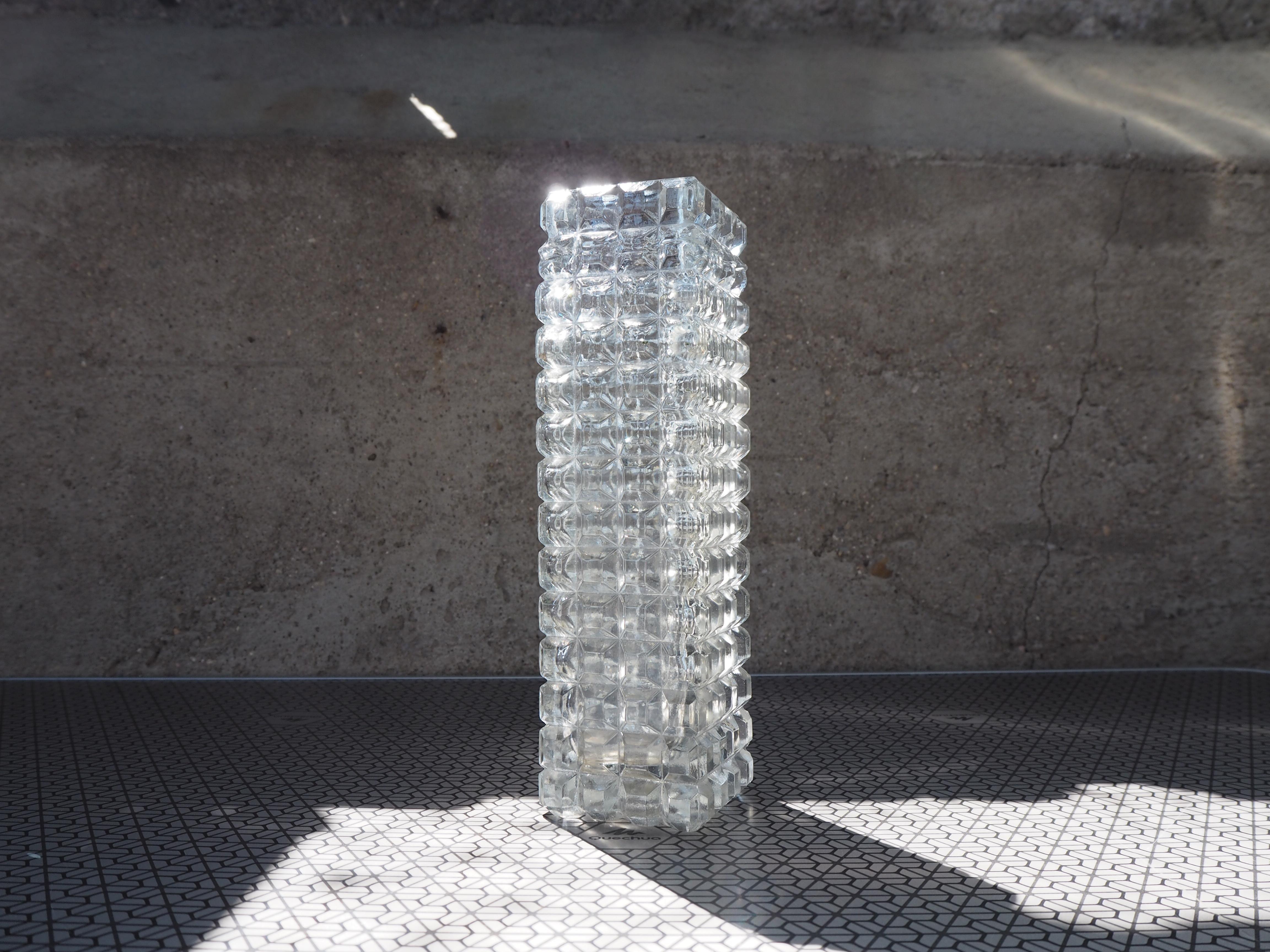 Midcentury Bohemia Glass Vase, 1960s In Good Condition For Sale In Praha, CZ