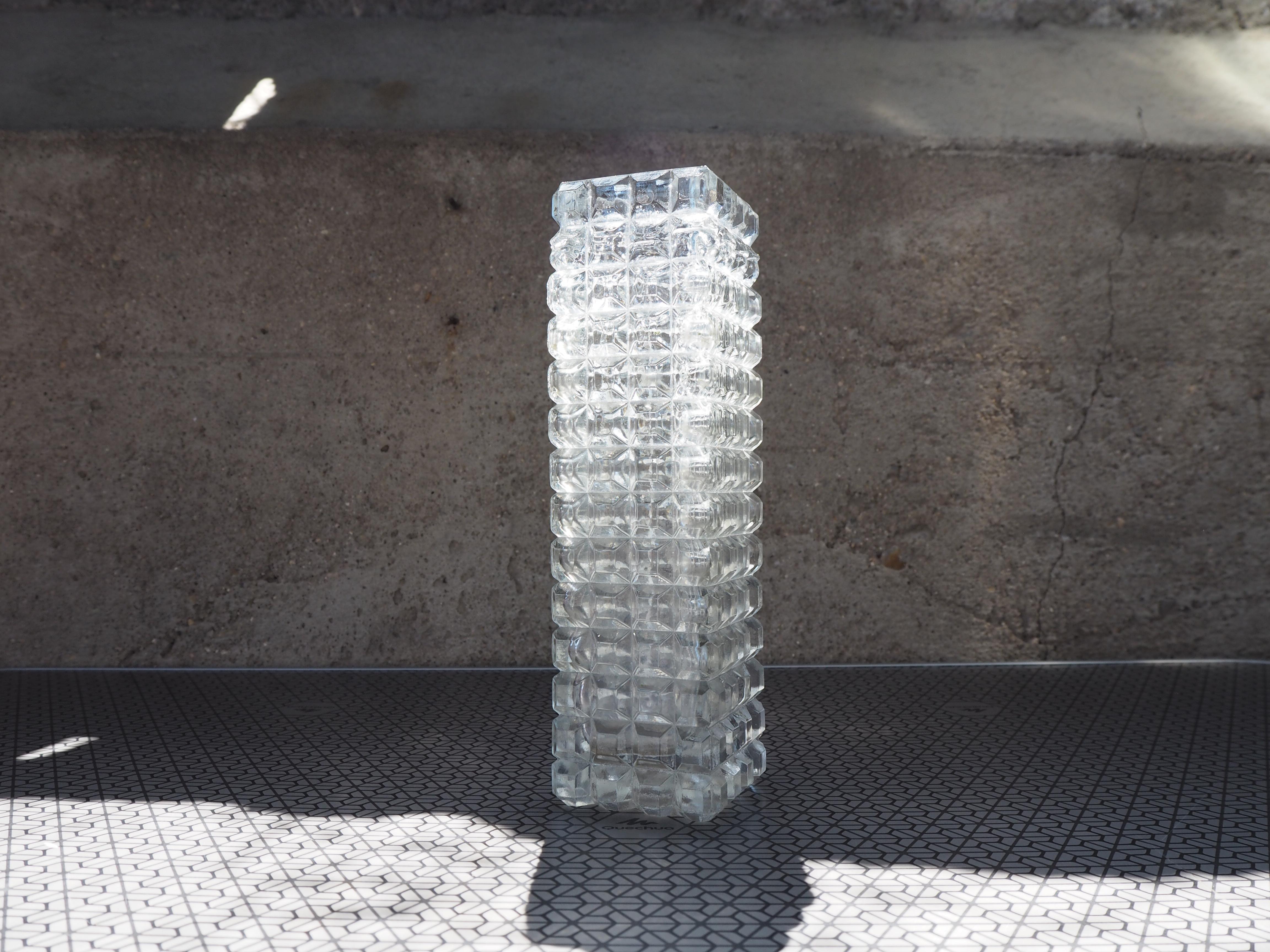 Mid-20th Century Midcentury Bohemia Glass Vase, 1960s For Sale