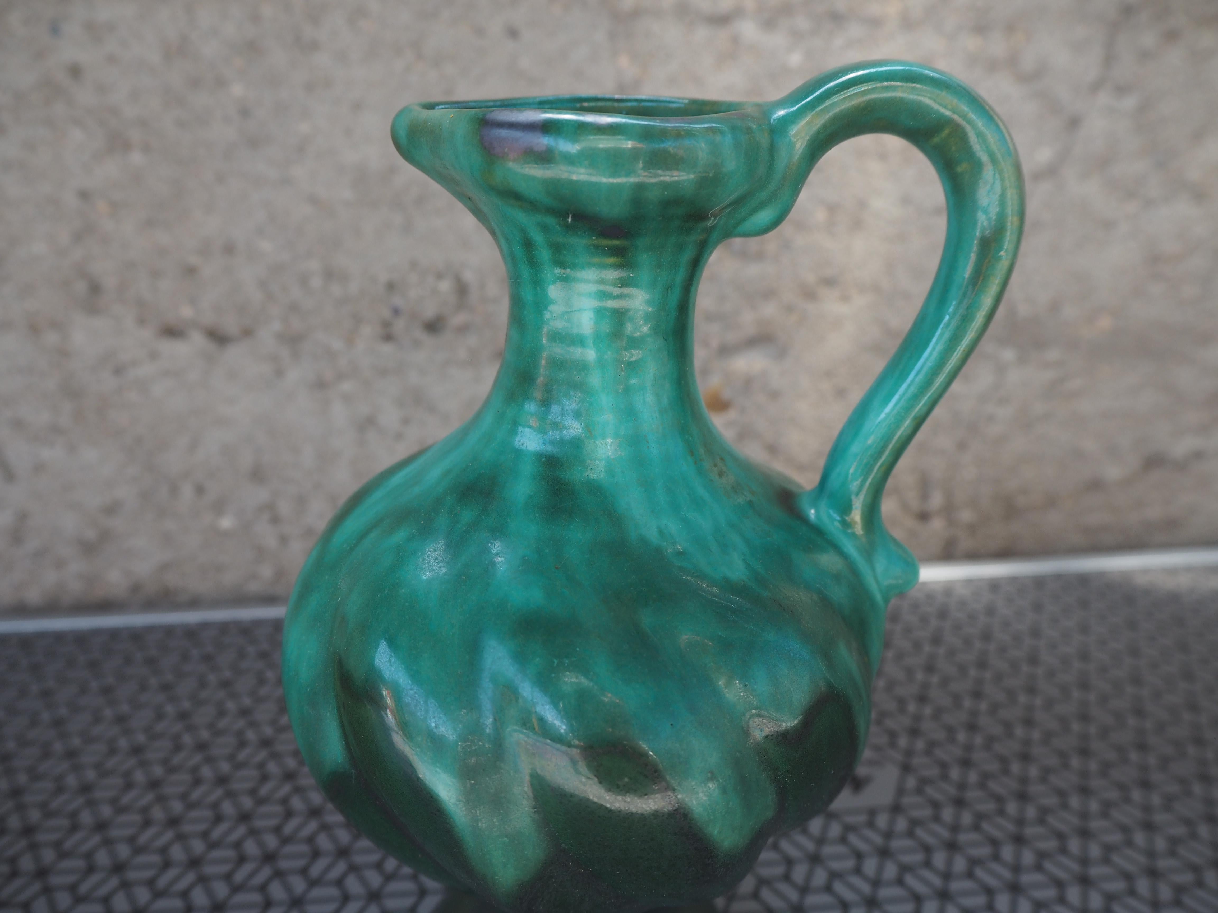 Midcentury Bohemia Glazed Ceramic Vase, 1960s For Sale 3