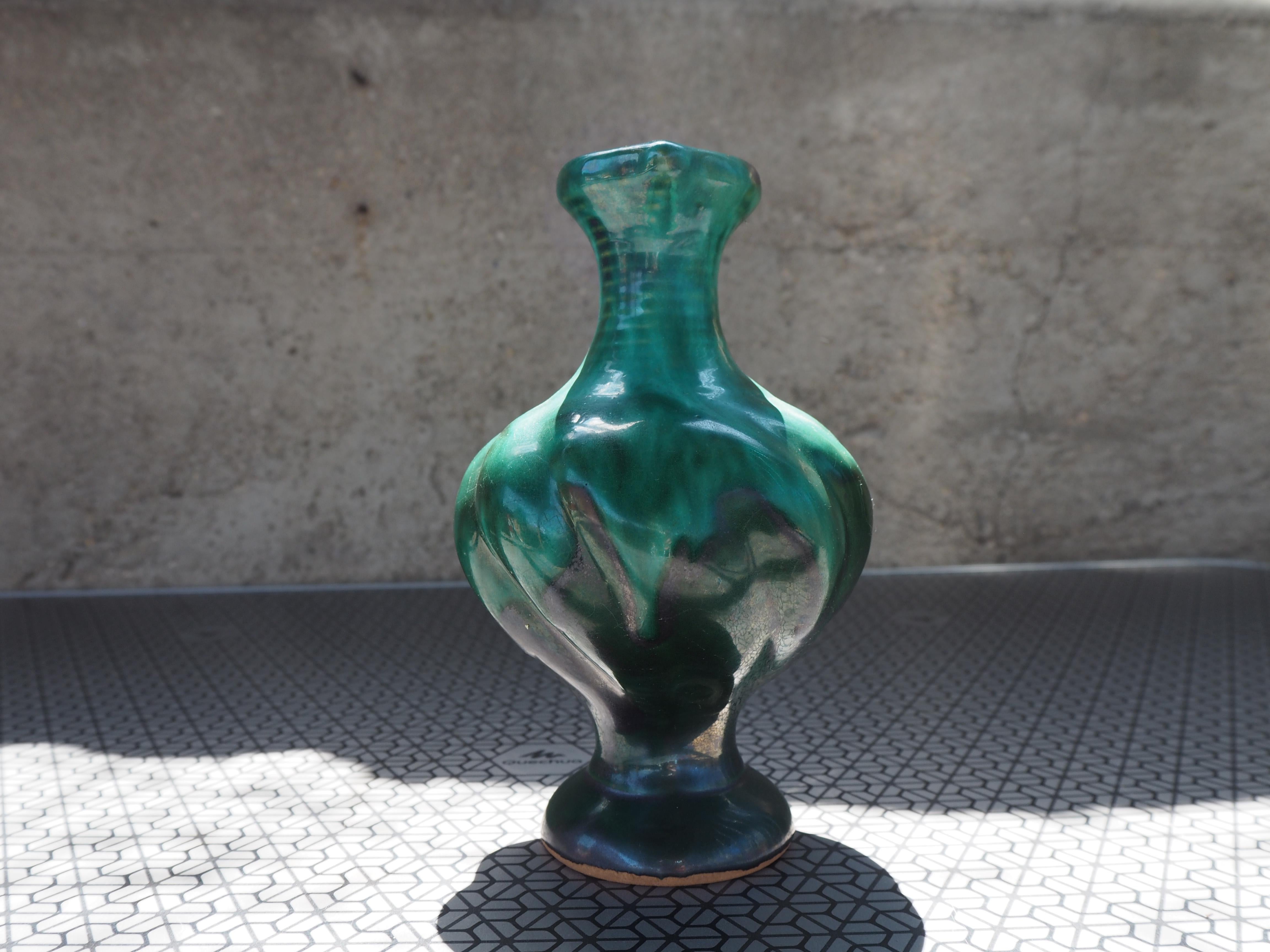 Mid-Century Modern Midcentury Bohemia Glazed Ceramic Vase, 1960s For Sale