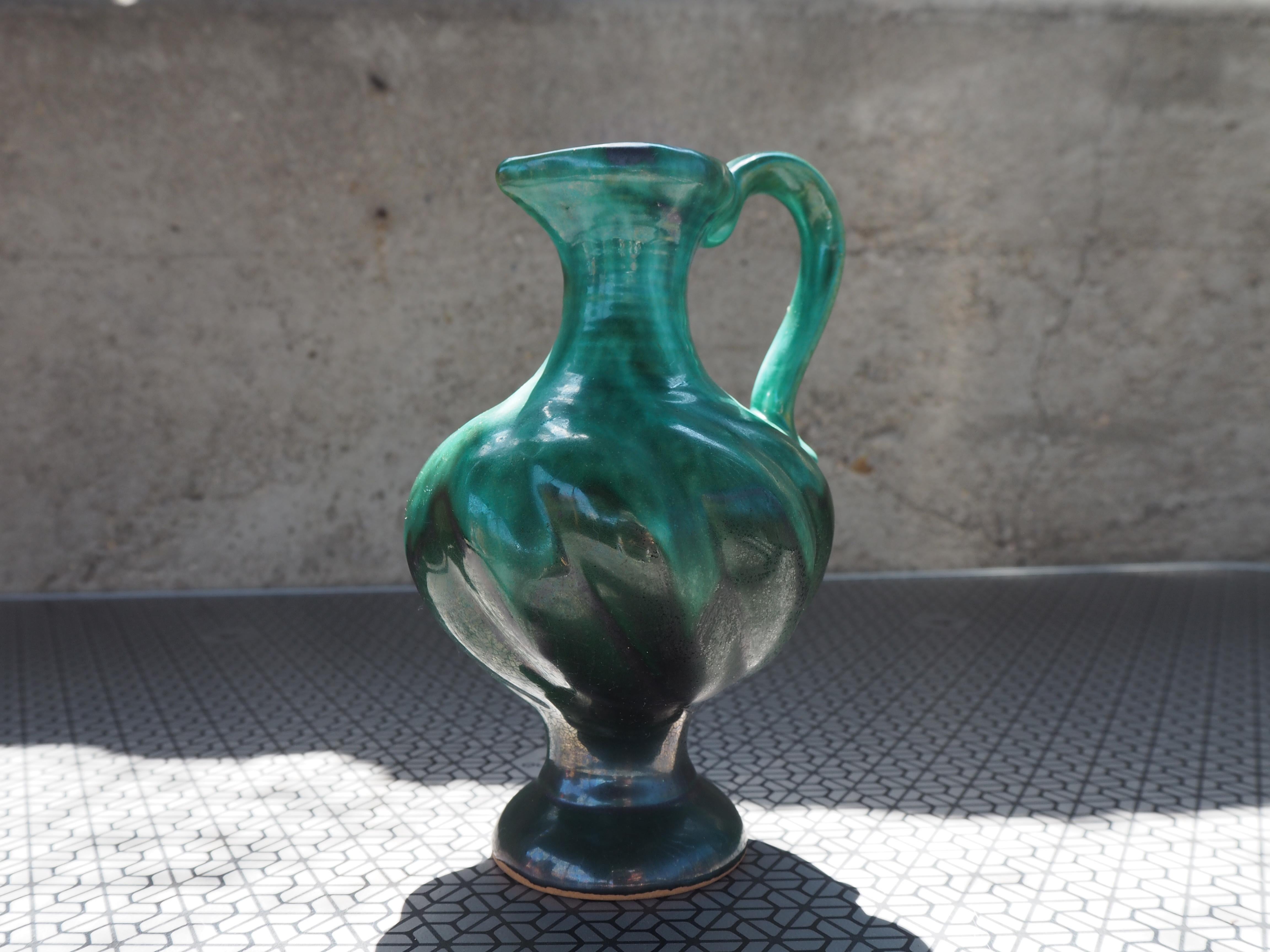 European Midcentury Bohemia Glazed Ceramic Vase, 1960s For Sale