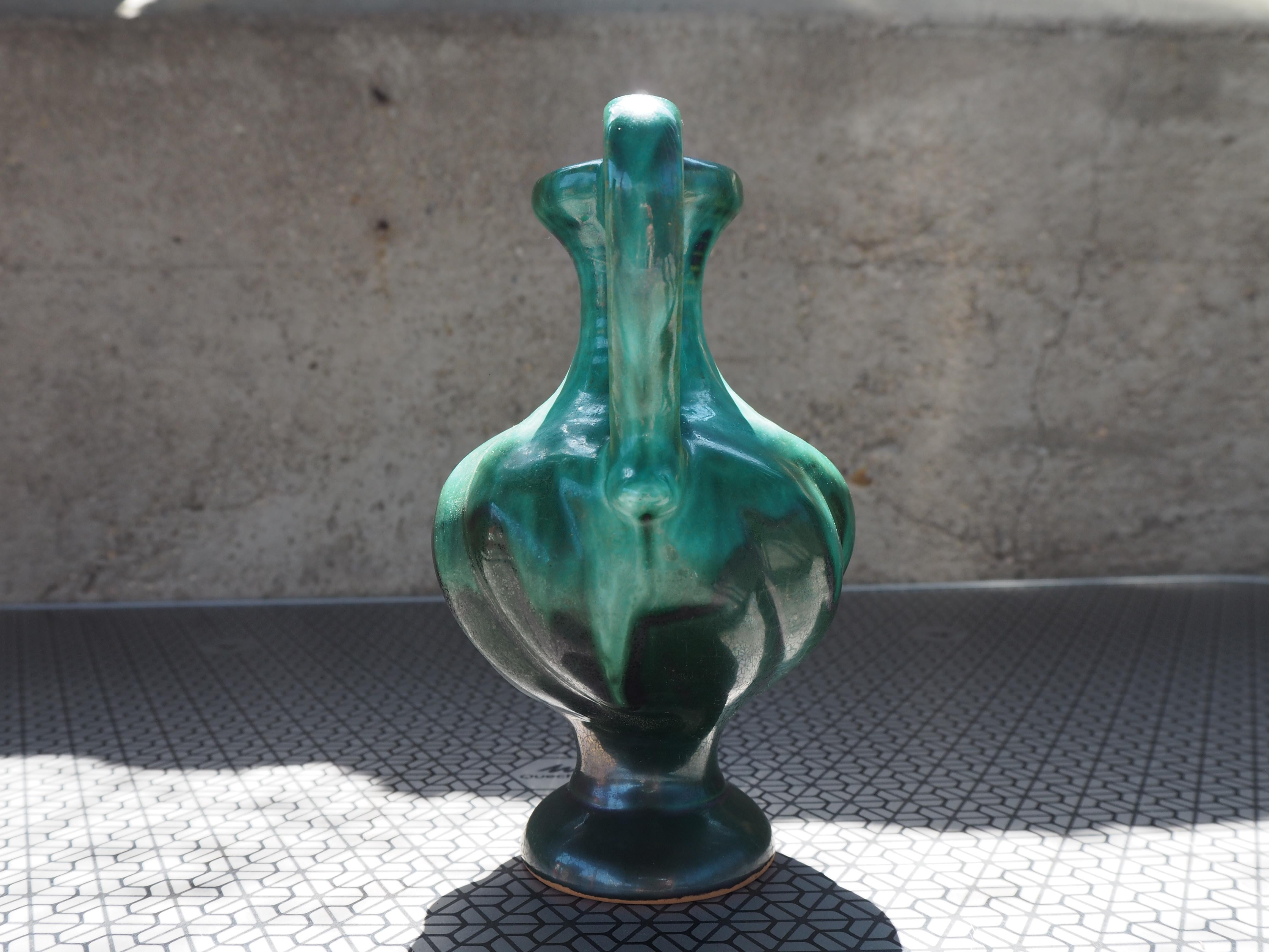 Mid-20th Century Midcentury Bohemia Glazed Ceramic Vase, 1960s For Sale