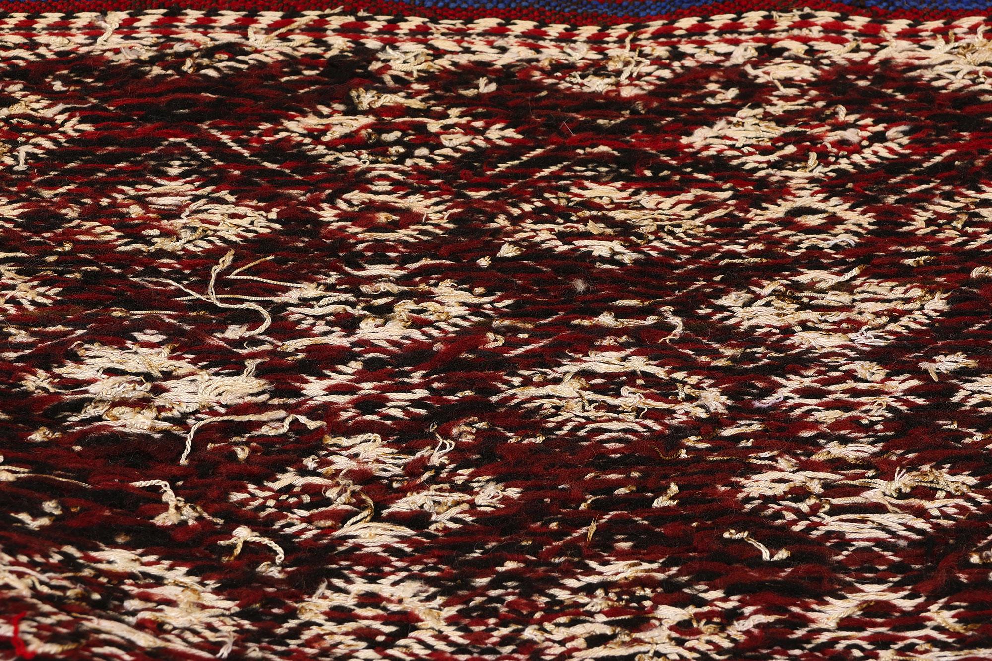 Midcentury Bohemian Vintage Marokkanisch Zemmour Kilim Berber Teppich, 03'04 x 17'06 im Angebot 1