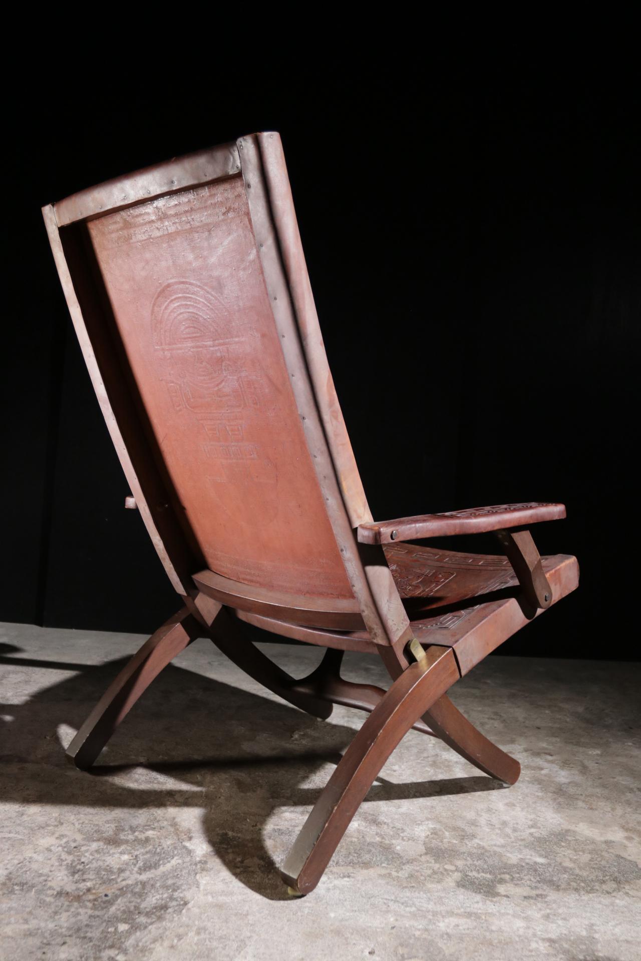 Midcentury Boho Style Angel Pazmino for Muebles De Estilo folding chair, 1960 2