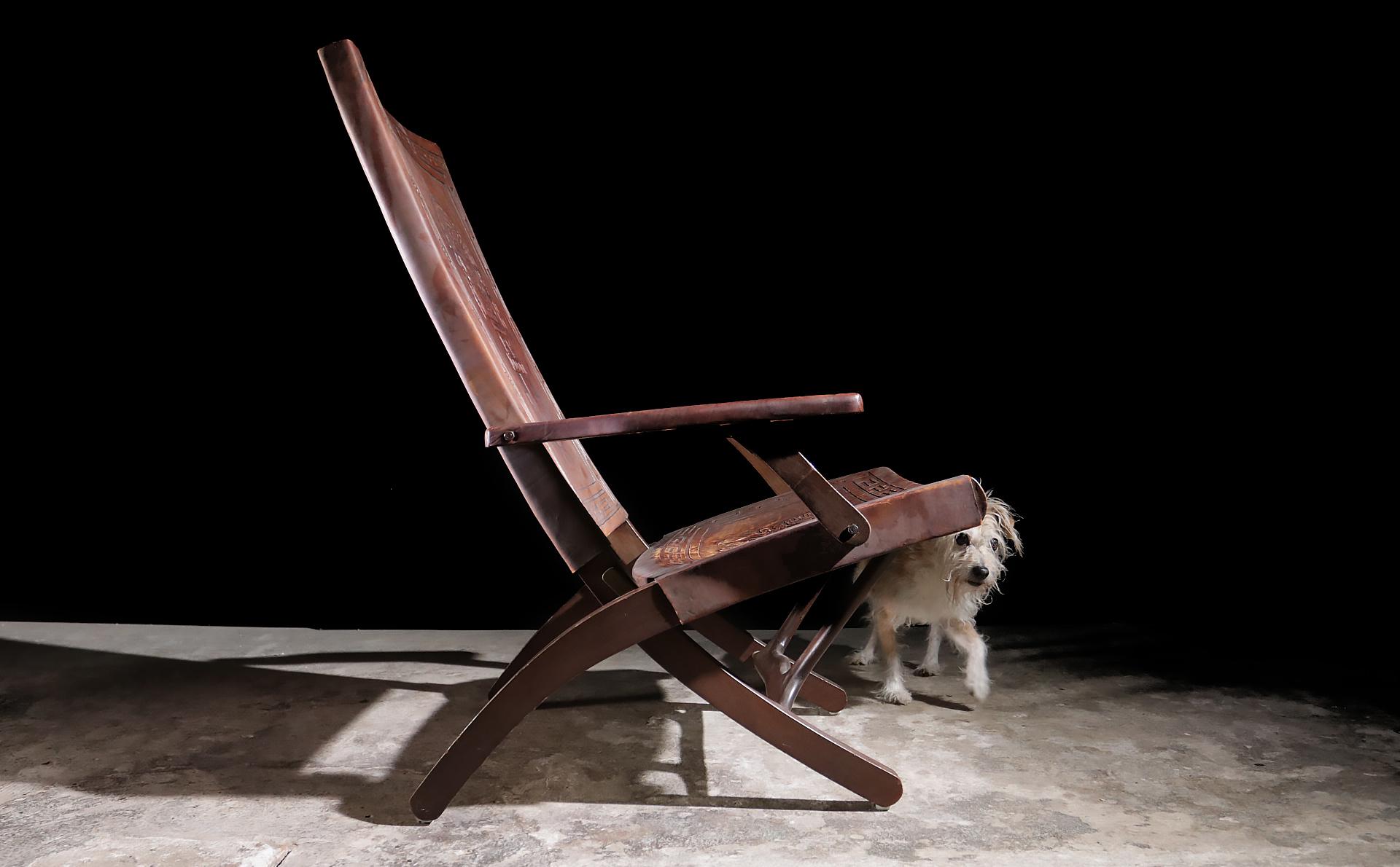 Ecuadorean Midcentury Boho Style Angel Pazmino for Muebles De Estilo folding chair, 1960