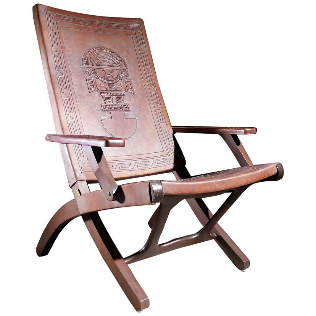 Midcentury Boho Style Angel Pazmino for Muebles De Estilo folding chair, 1960