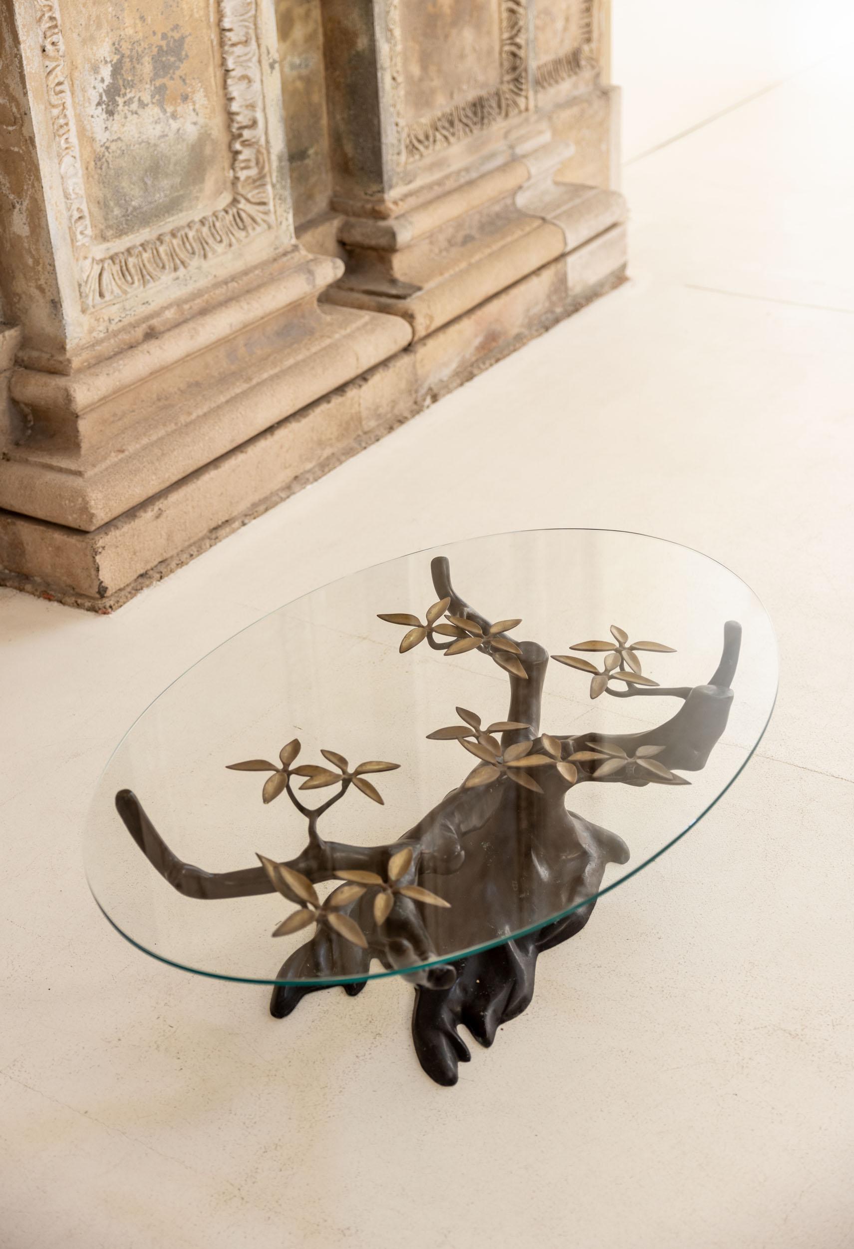 Bonsai-Couchtisch aus der Mitte des Jahrhunderts von Willy Daro, Belgien, 1970 (Bronze) im Angebot