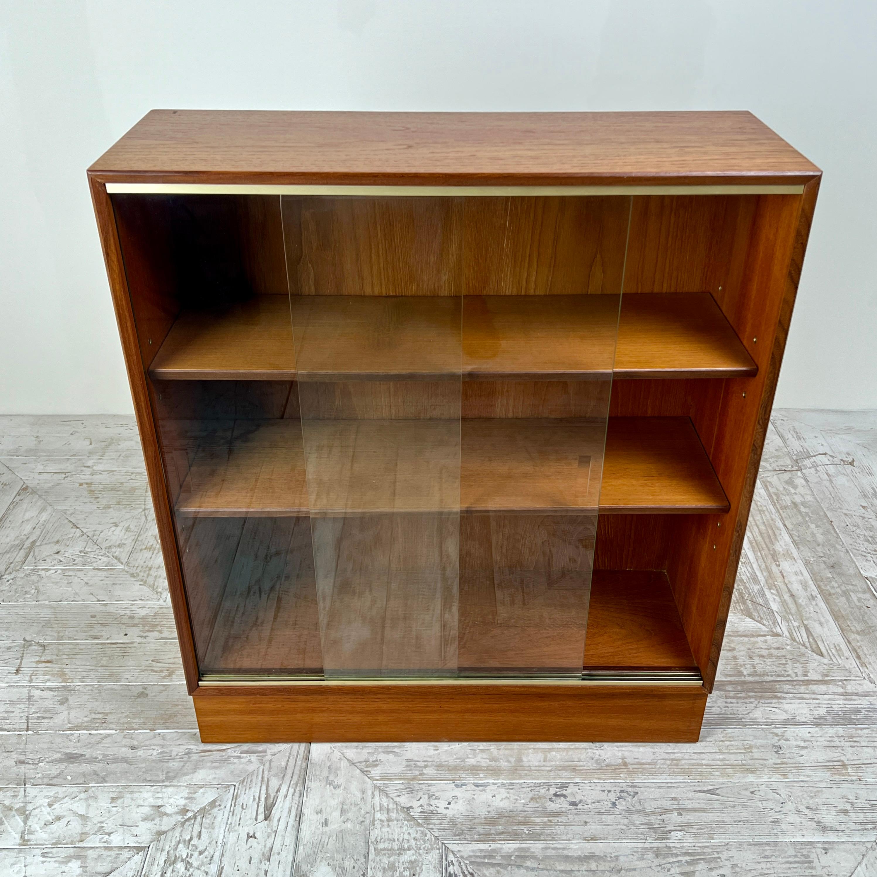Glass Midcentury Bookcase By Minty Of Oxford  (Four Available) For Sale