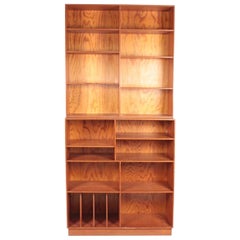 Midcentury Bookcase in Patinated Origon Pine, Made in Denmark, 1950s