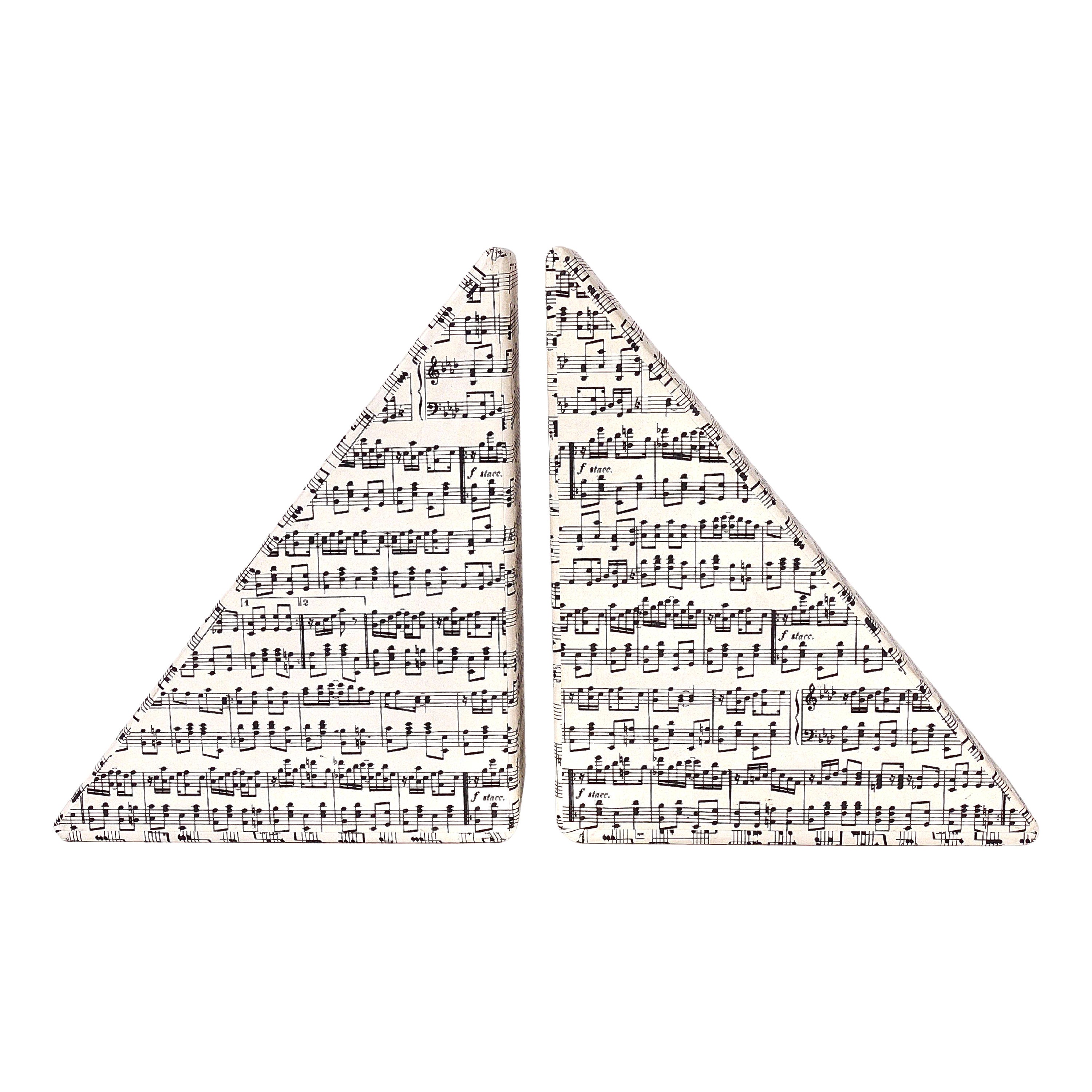 Midcentury Bookends with Music Sheet Pattern by Grafiche Tassotti 
Figli, Italy