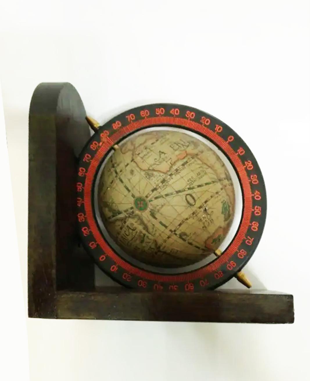 French Midcentury Bookends World Globe