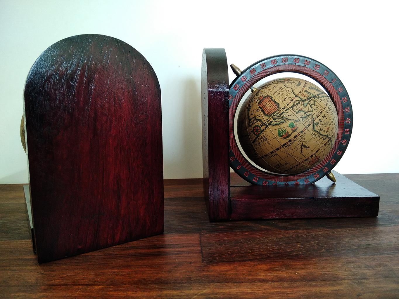 French Mid century Bookends World Globe