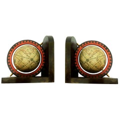 Vintage Midcentury Bookends World Globe