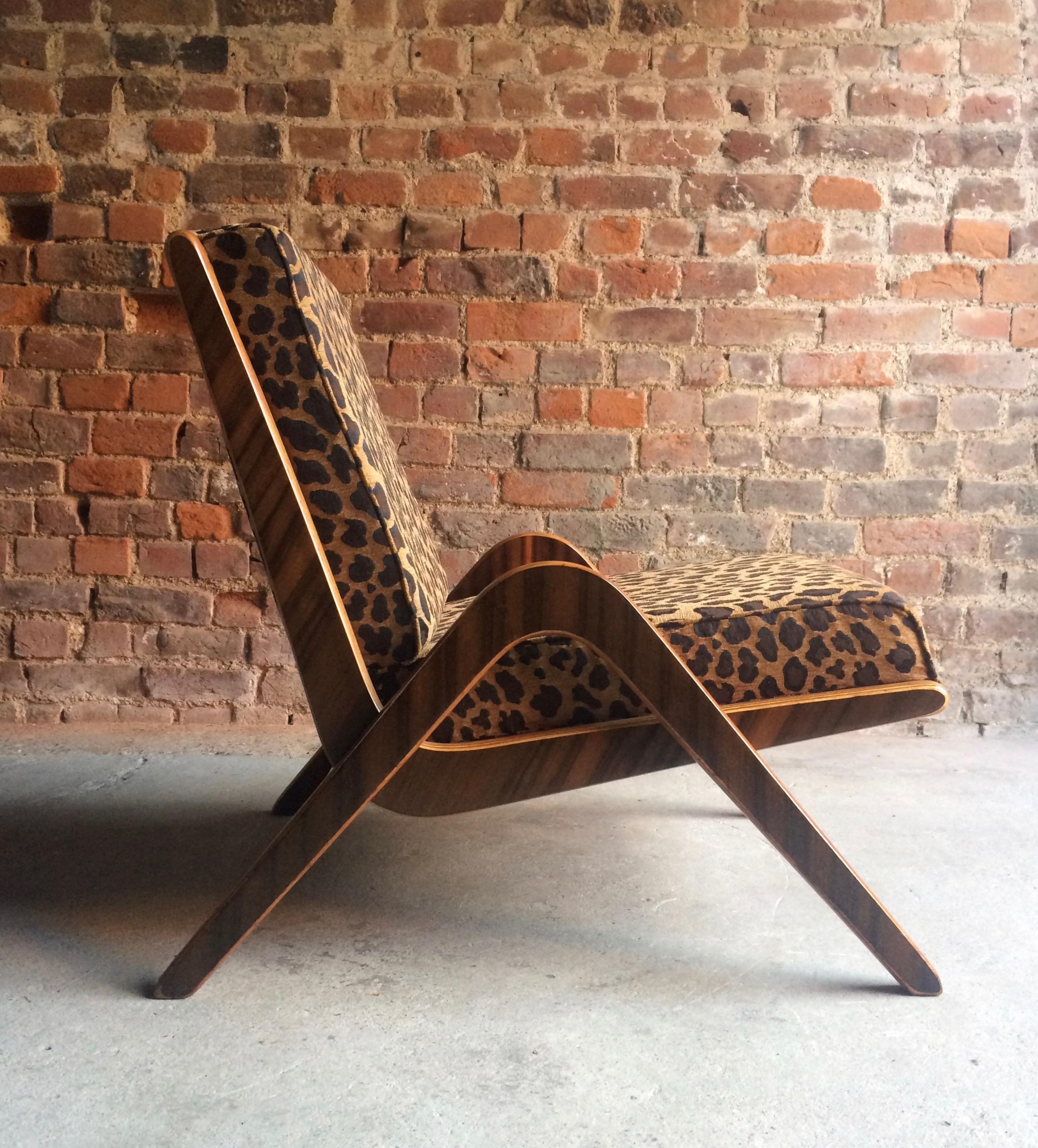 Mid-Century Modern Midcentury Boomerang Chairs Pair by Neil Morris for Morris of Glasgow Walnut