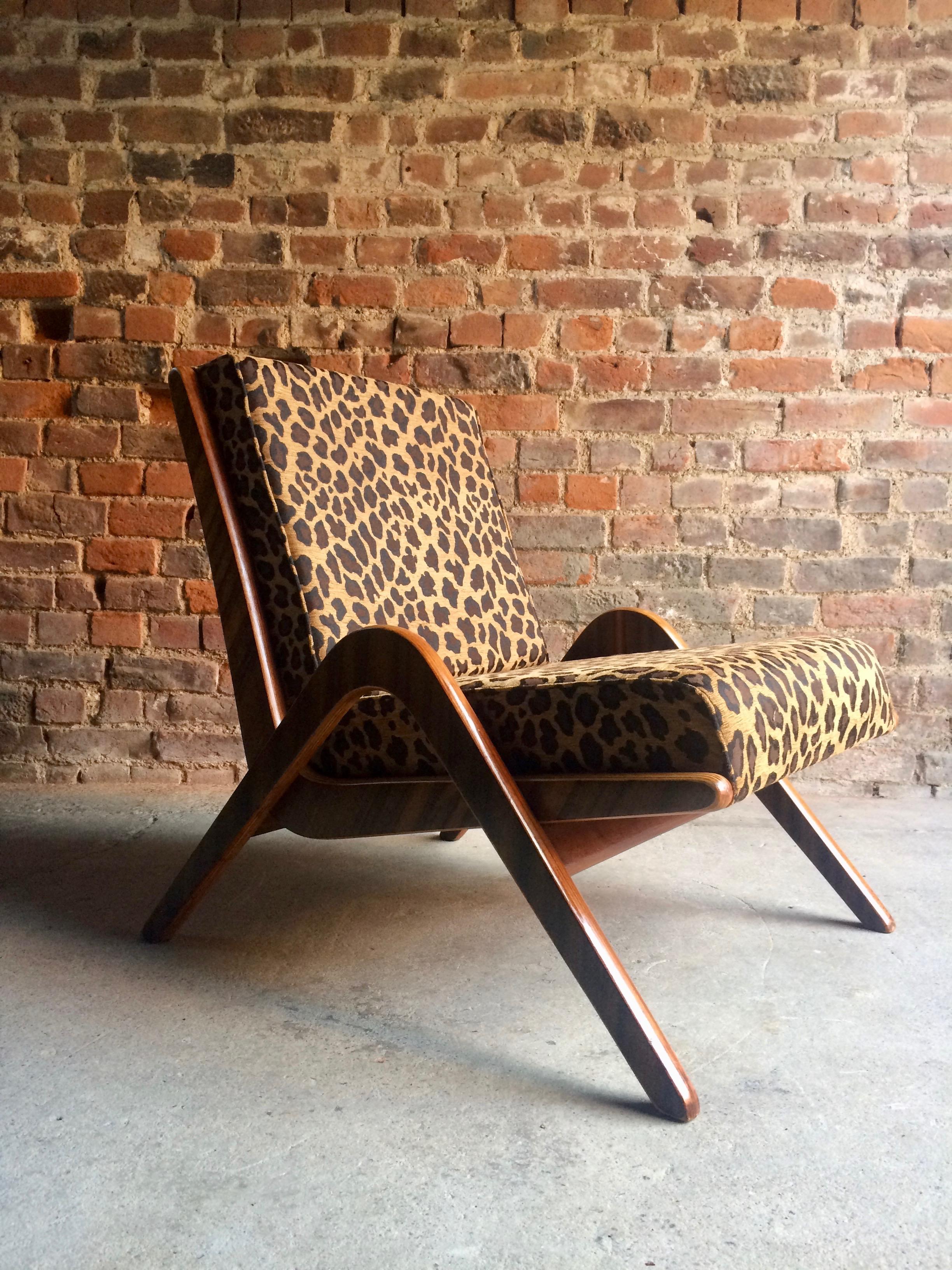 Scottish Midcentury Boomerang Chairs Pair by Neil Morris for Morris of Glasgow Walnut