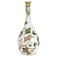 Midcentury Bottle Vase Enameled Ceramic Decorative Object Italian Design, 1970s