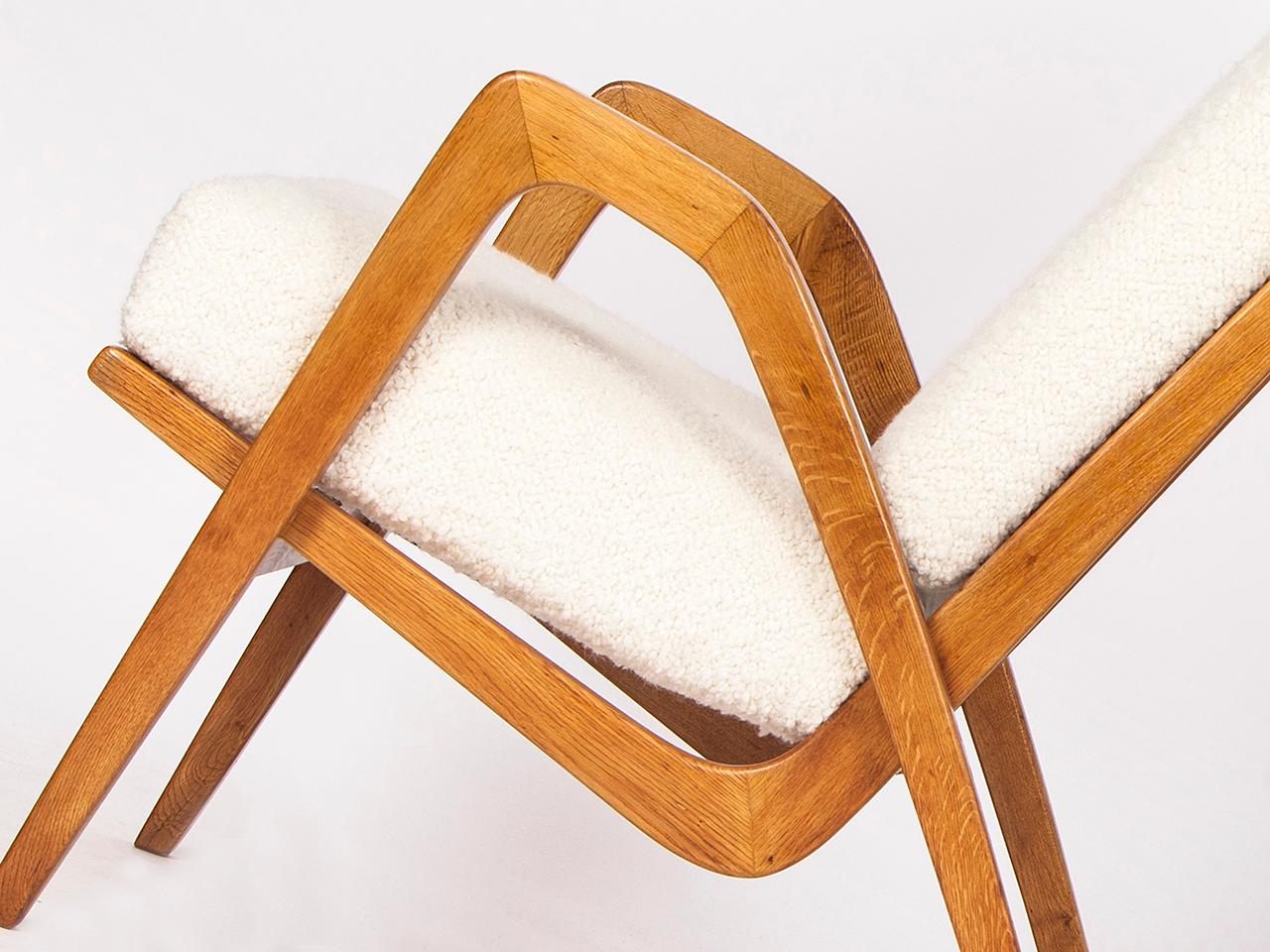 Wool Midcentury Boucle Armchairs by Jan Vanek for ULUV, 1960s, Set of Two