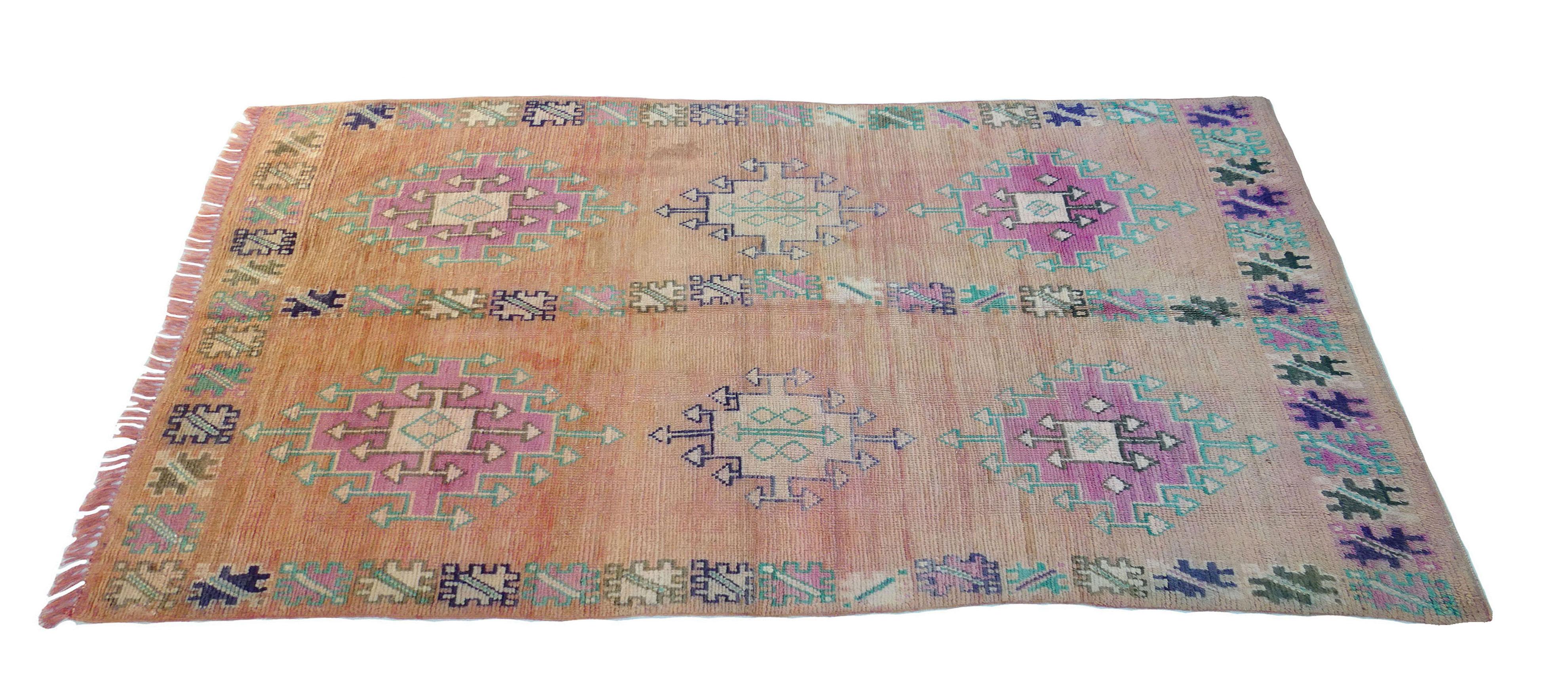 Mid-Century moderno Tappeto Boujad del Medioevo  5'1 X 9'4 in vendita