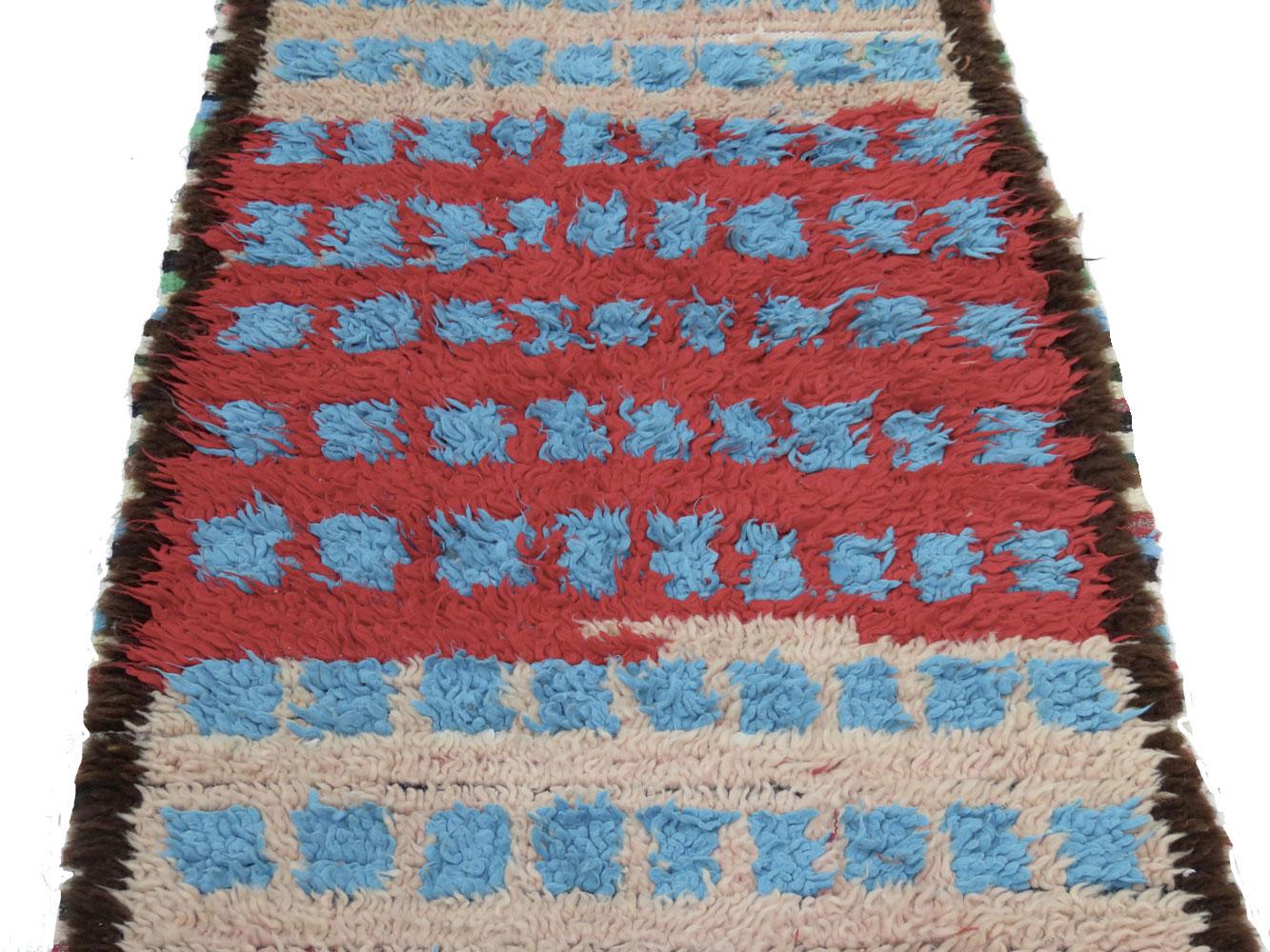 Lana Runner Boujad di metà secolo  2'7 x 11'9 in vendita