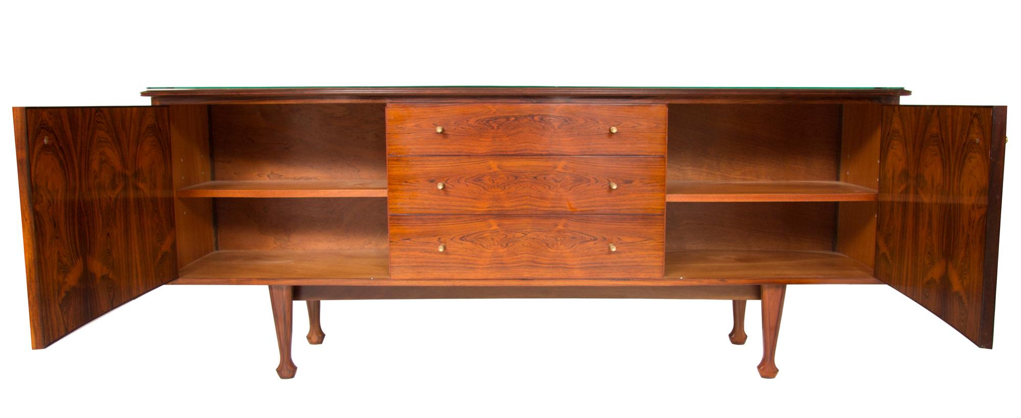 Rosewood Midcentury Bow Front Sideboard by Andrew J Milne For Sale