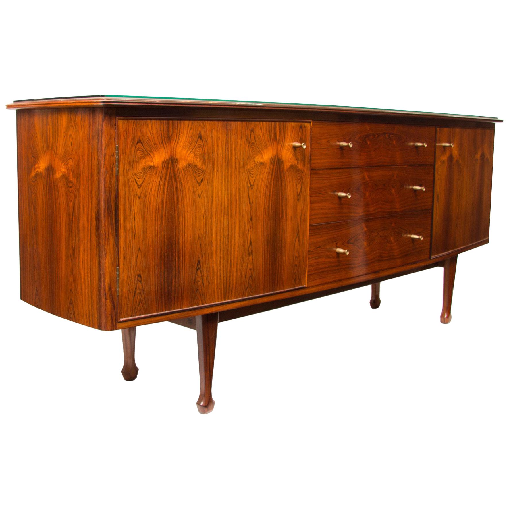 Midcentury Bow Front Sideboard by Andrew J Milne For Sale