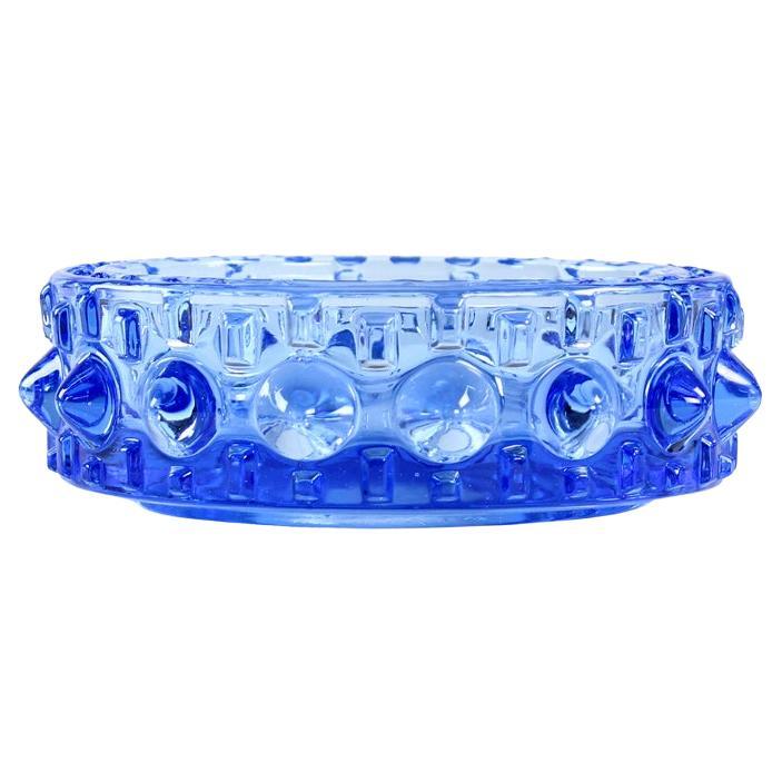 Ciotola di metà secolo in vetro blu, design di Frantisek Pečený, Cecoslovacchia, anni '60