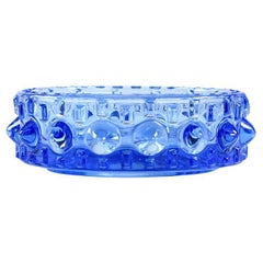 Midcentury Bowl in Blue Glass, Design by Frantisek Pečený, Czechoslovakia 1960s