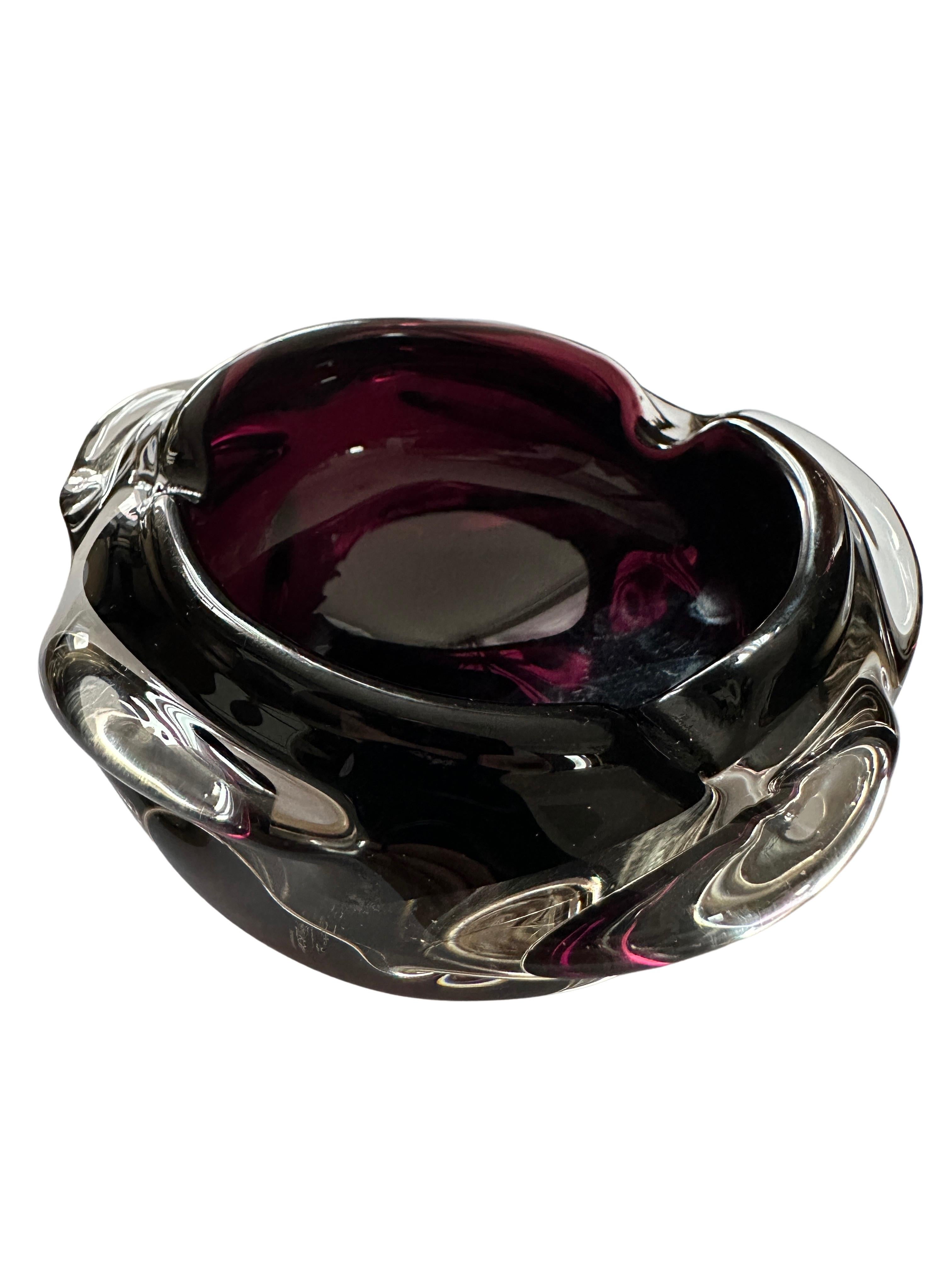 Mid-Century Modern Midcentury Bowl in Dark Burgundy Color, 1960s For Sale