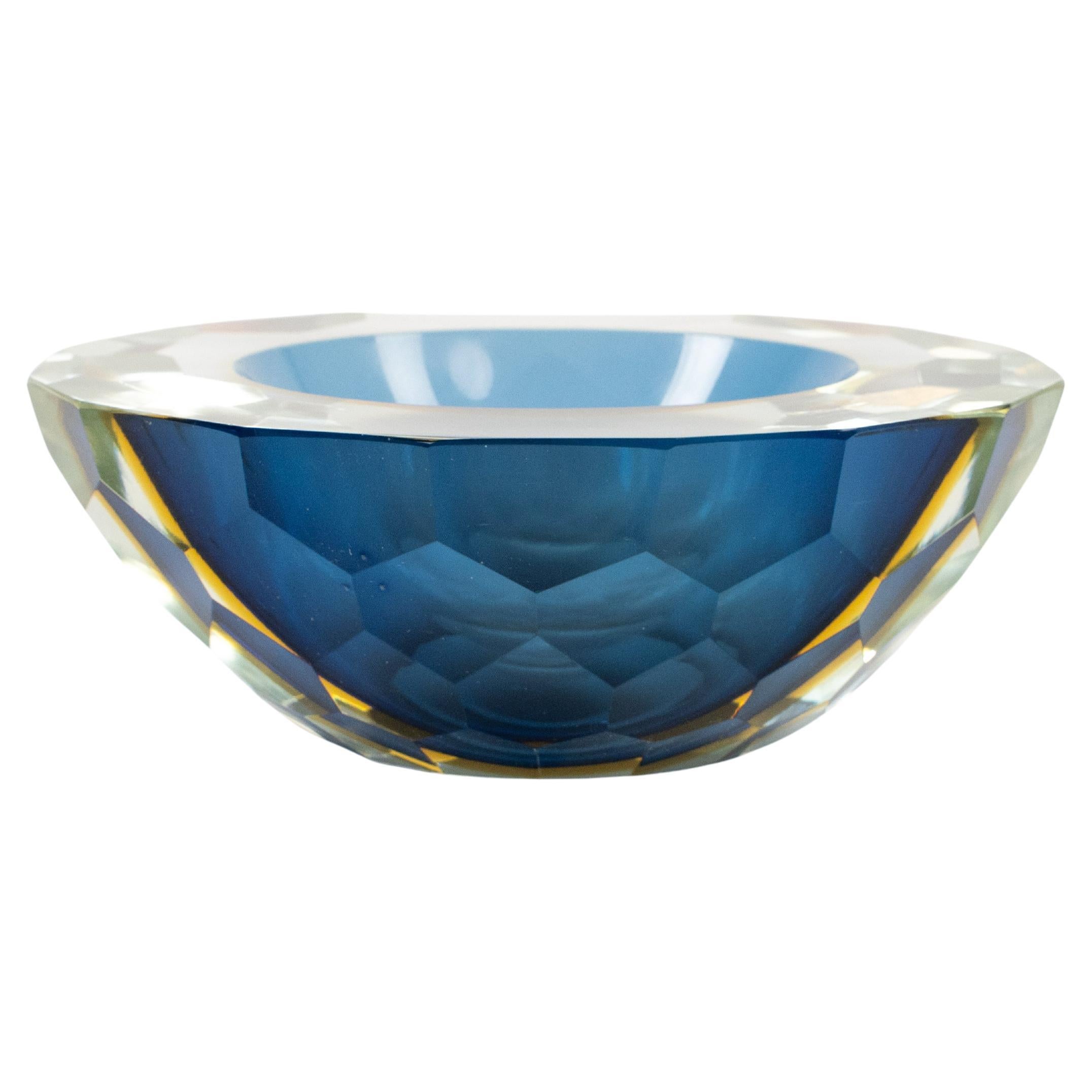 Midcentury Bowl Murano Glass Sommerso by Alessandro Mandruzzato, Italy 1970s For Sale 9