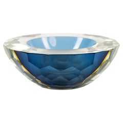 Cuenco de mediados de siglo Murano Glass Sommerso de Alessandro Mandruzzato, Italia Años 70
