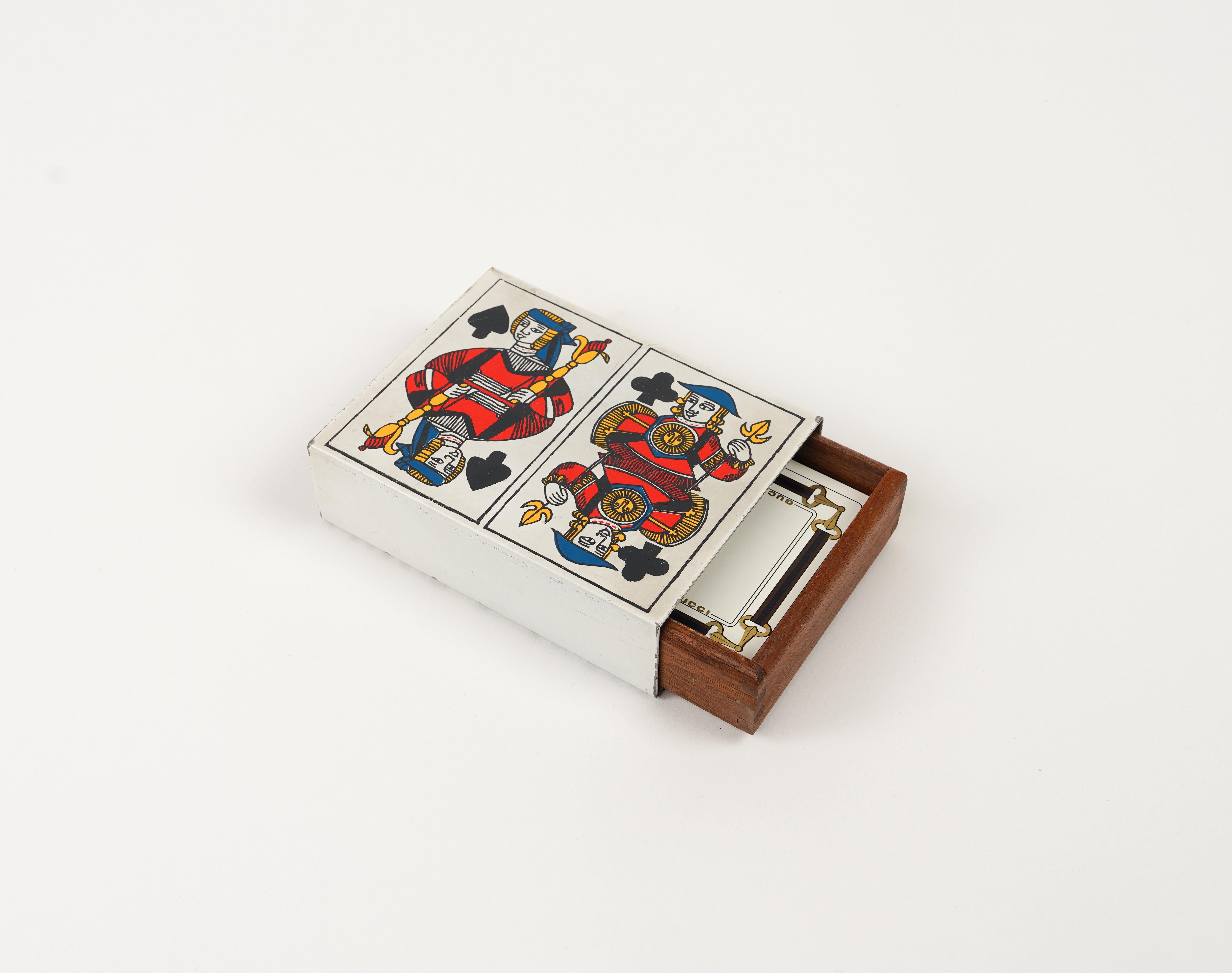 Midcentury Box in Enameled Metal and Wood by Piero Fornasetti, Italy 1960s 7